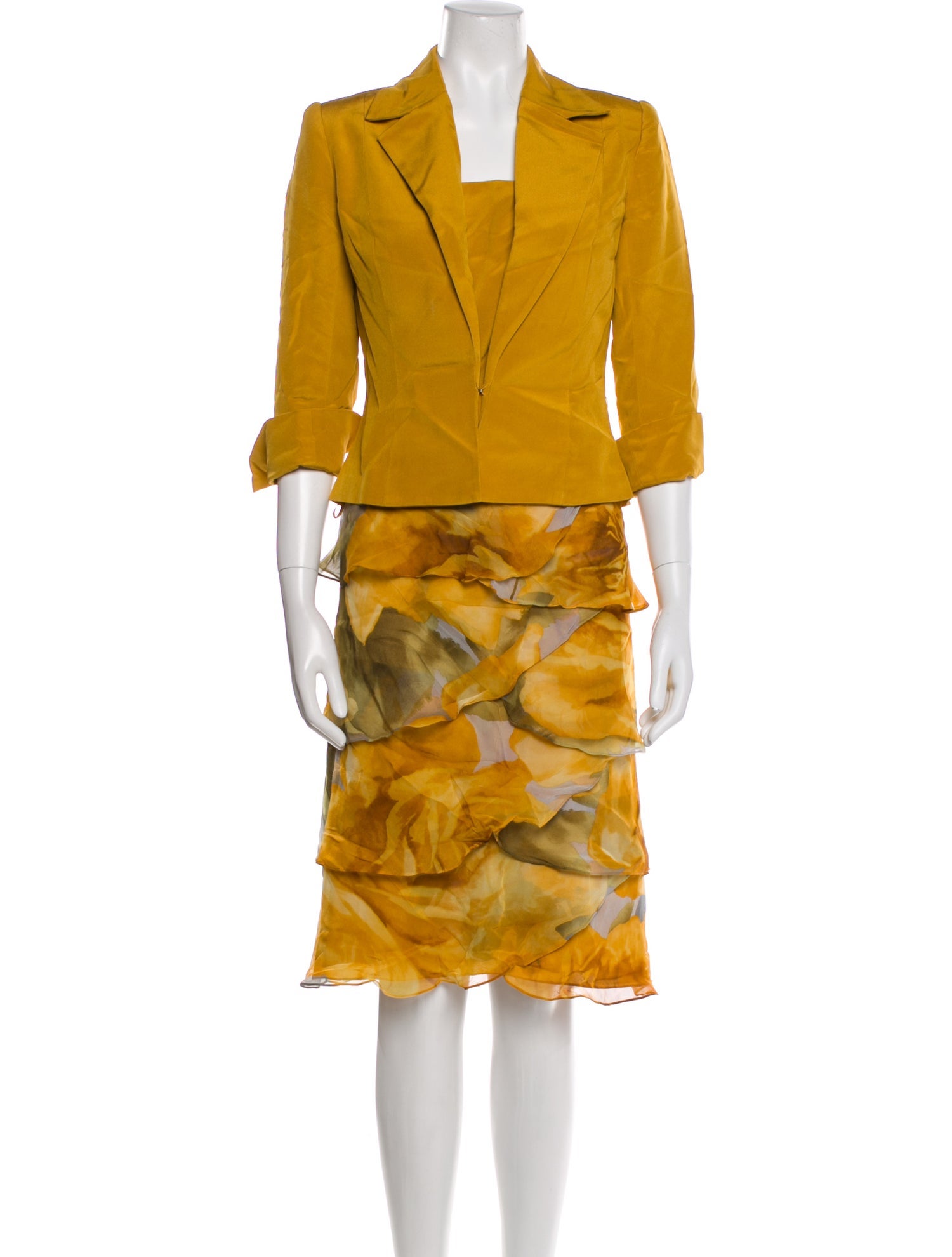 Jovani Silk Floral Print Skirt Set