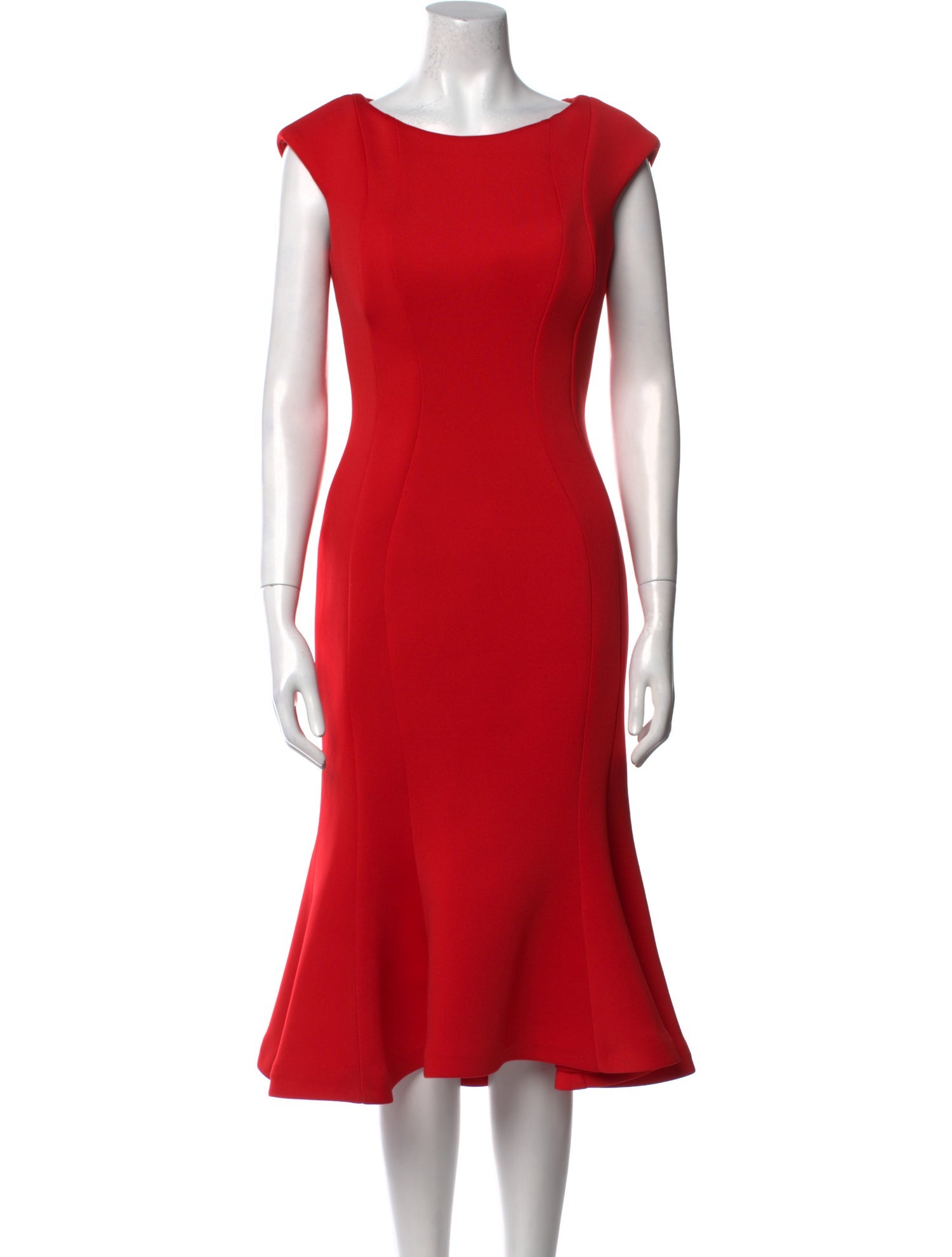 Jovani Bateau Neckline Midi Length Dress