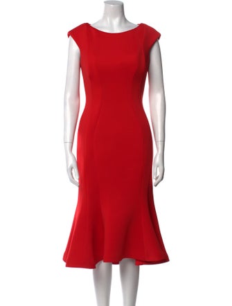 Jovani Bateau Neckline Midi Length Dress