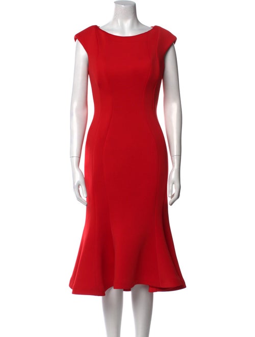 Jovani Bateau Neckline Midi Length Dress