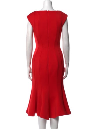 Jovani Bateau Neckline Midi Length Dress