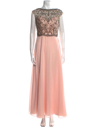 Jovani Bateau Neckline Long Dress