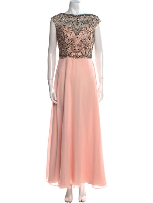 Jovani Bateau Neckline Long Dress