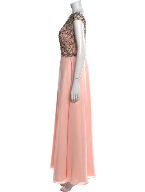 Jovani Bateau Neckline Long Dress