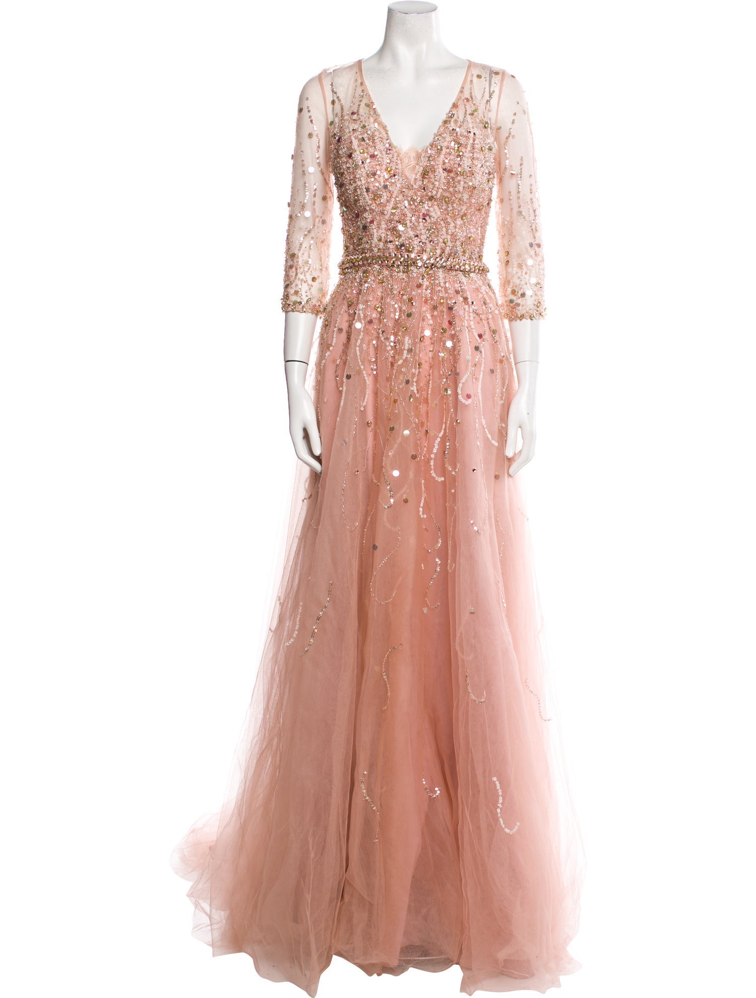 Jovani Lace Pattern Long Dress