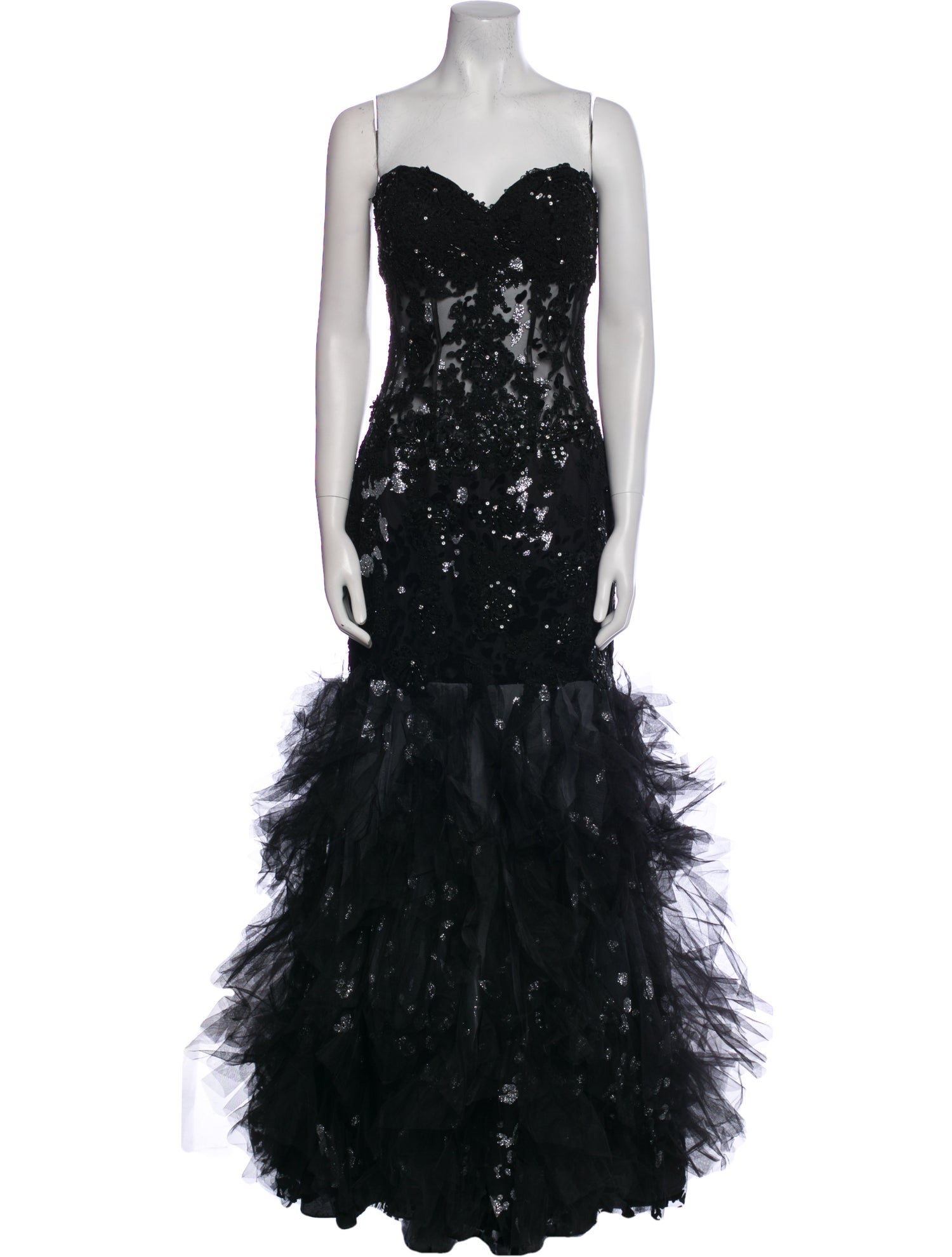 Jovani Lace Pattern Long Dress