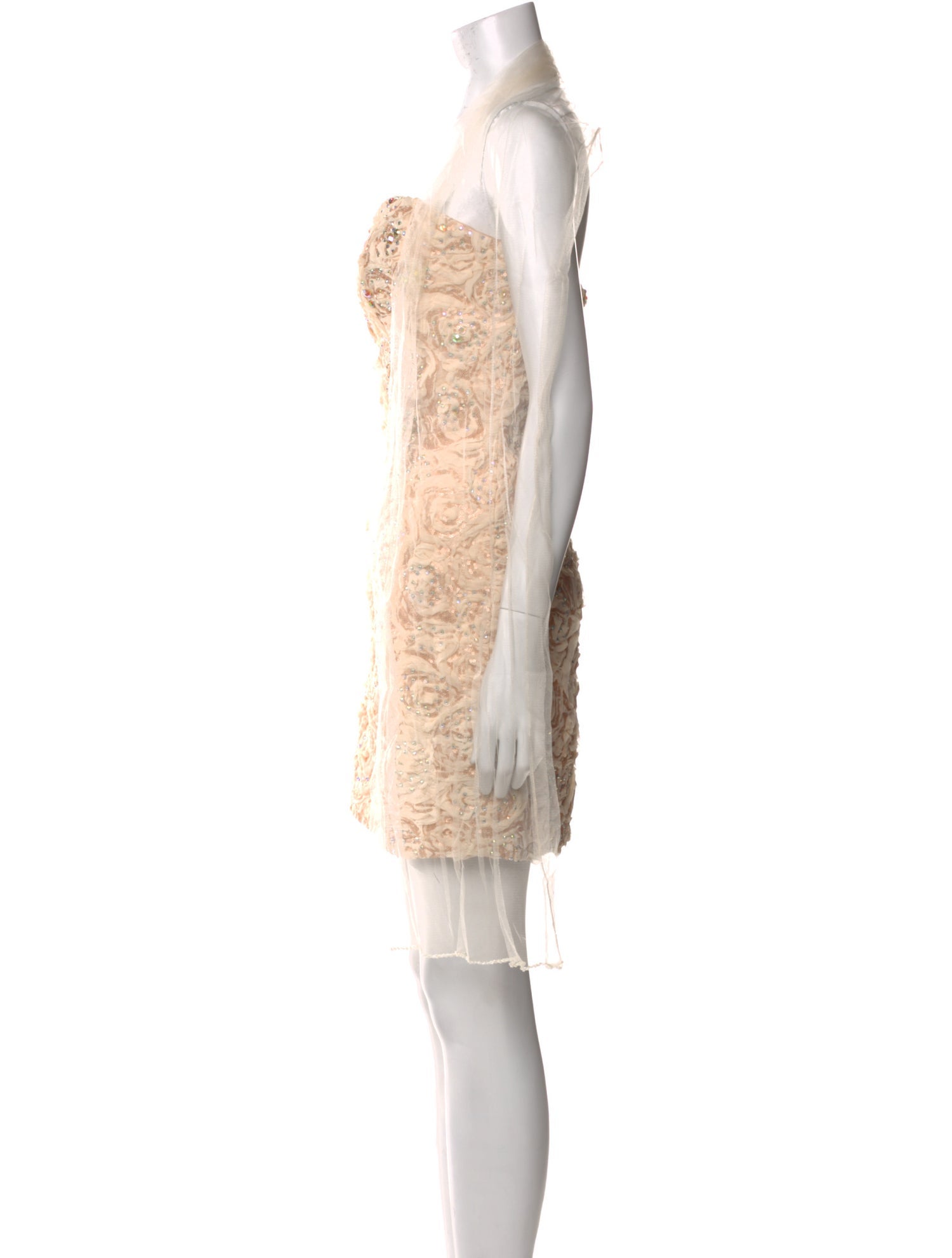 Jovani Lace Pattern Mini Dress