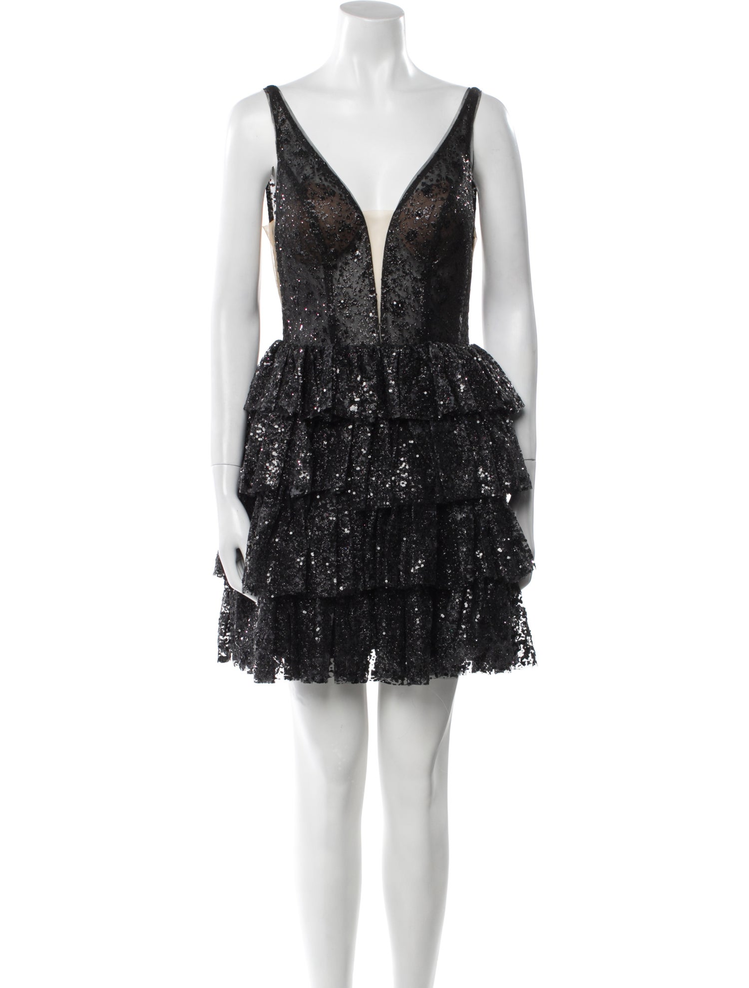 Jovani Lace Pattern Mini Dress