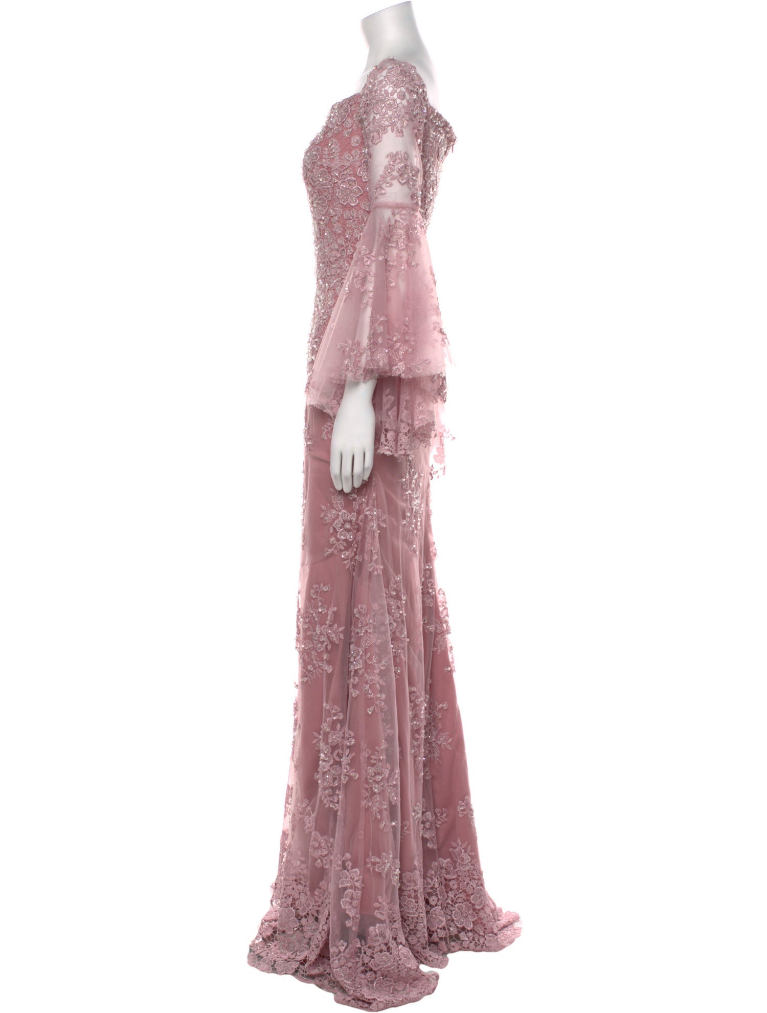 Jovani Lace Pattern Long Dress