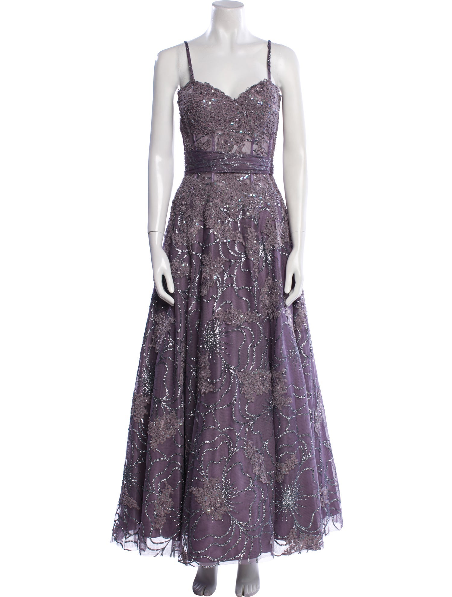 Jovani Lace Pattern Long Dress