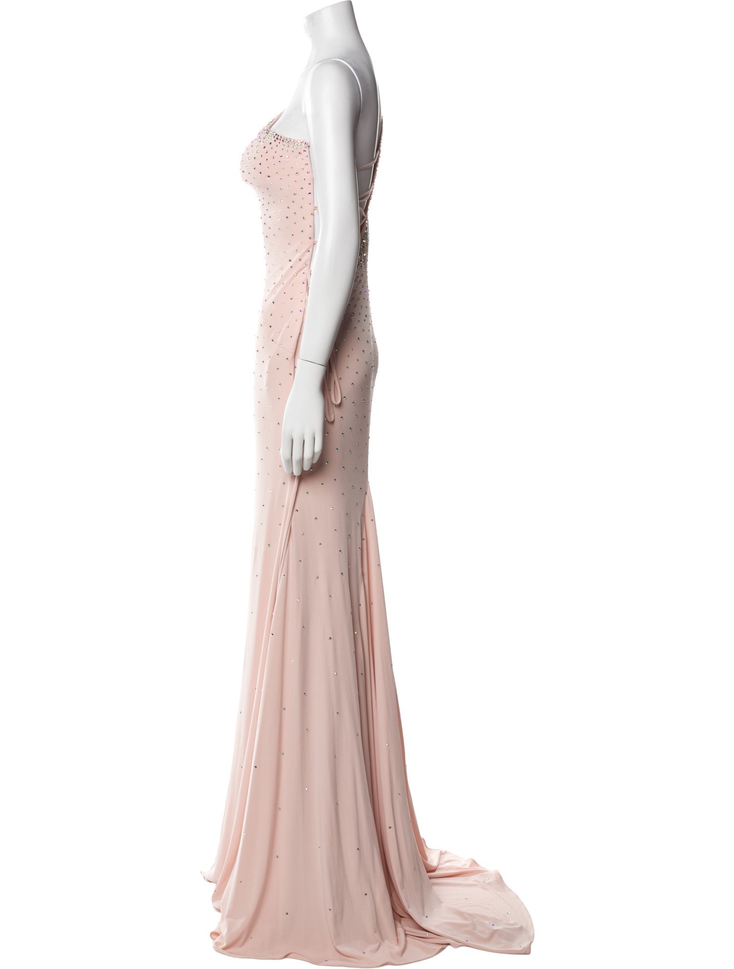 Jovani Polka Dot Print Long Dress