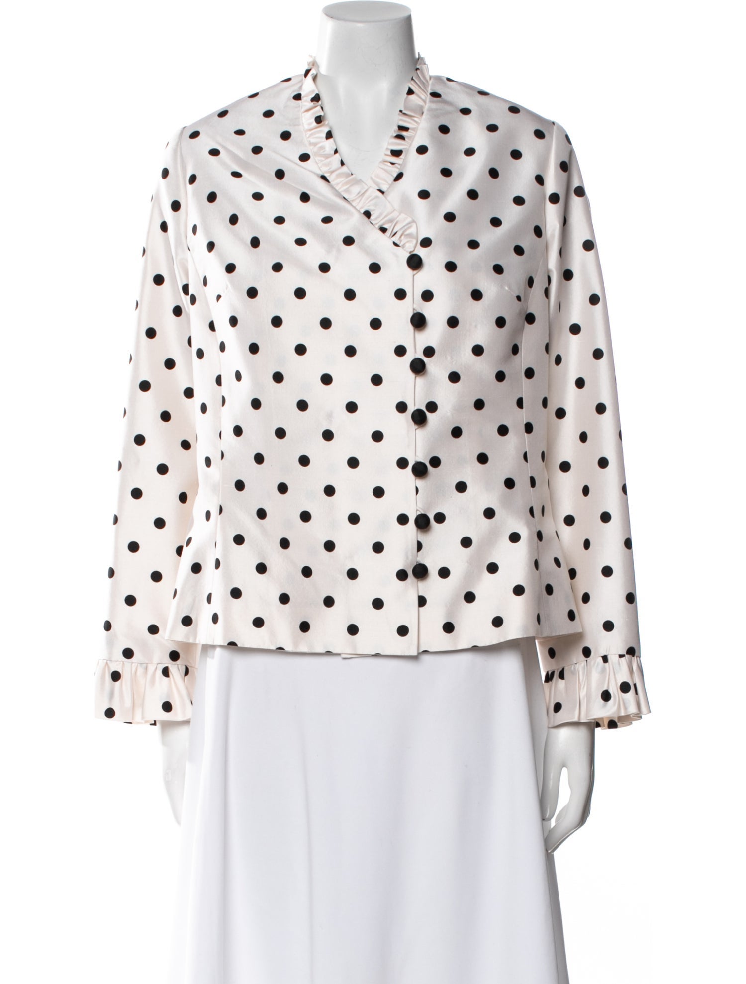Jovani Silk Polka Dot Print Blazer