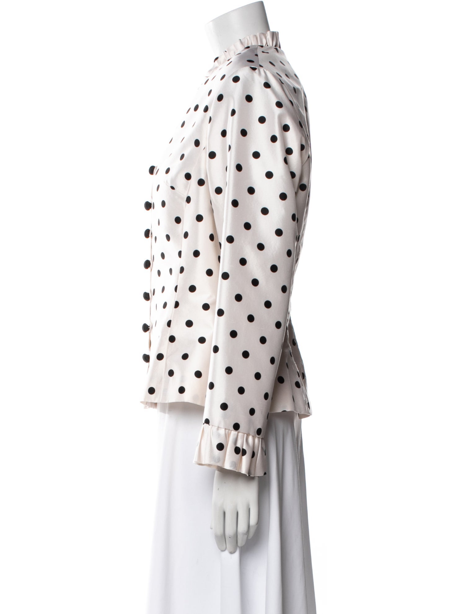 Jovani Silk Polka Dot Print Blazer