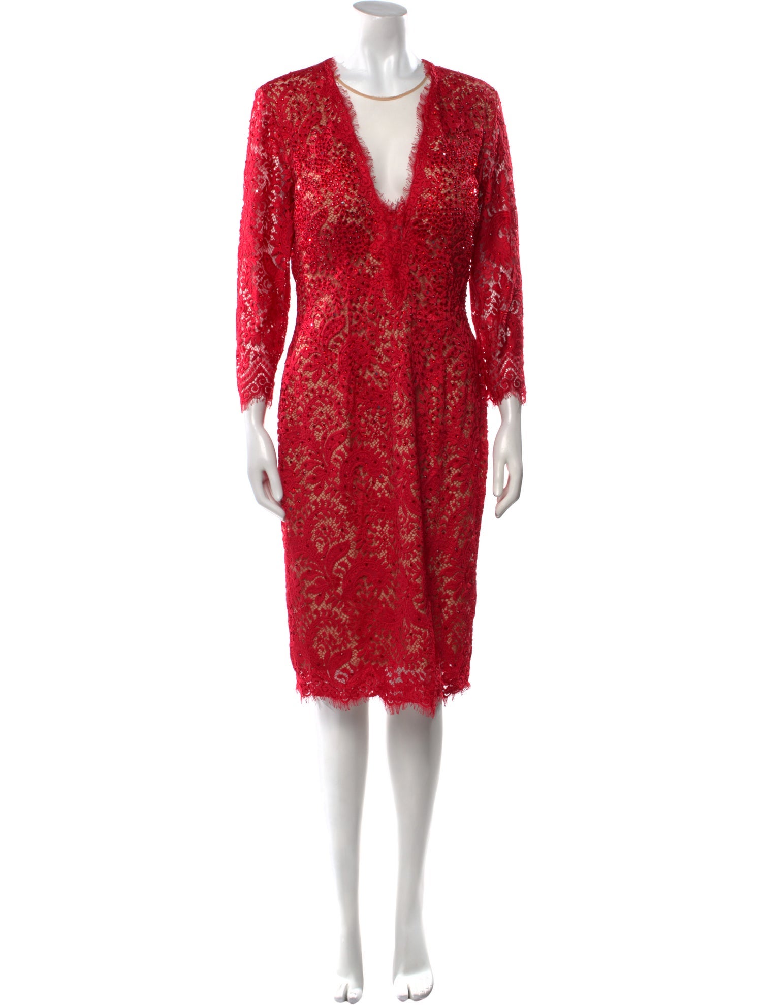 Jovani Lace Pattern Knee-Length Dress