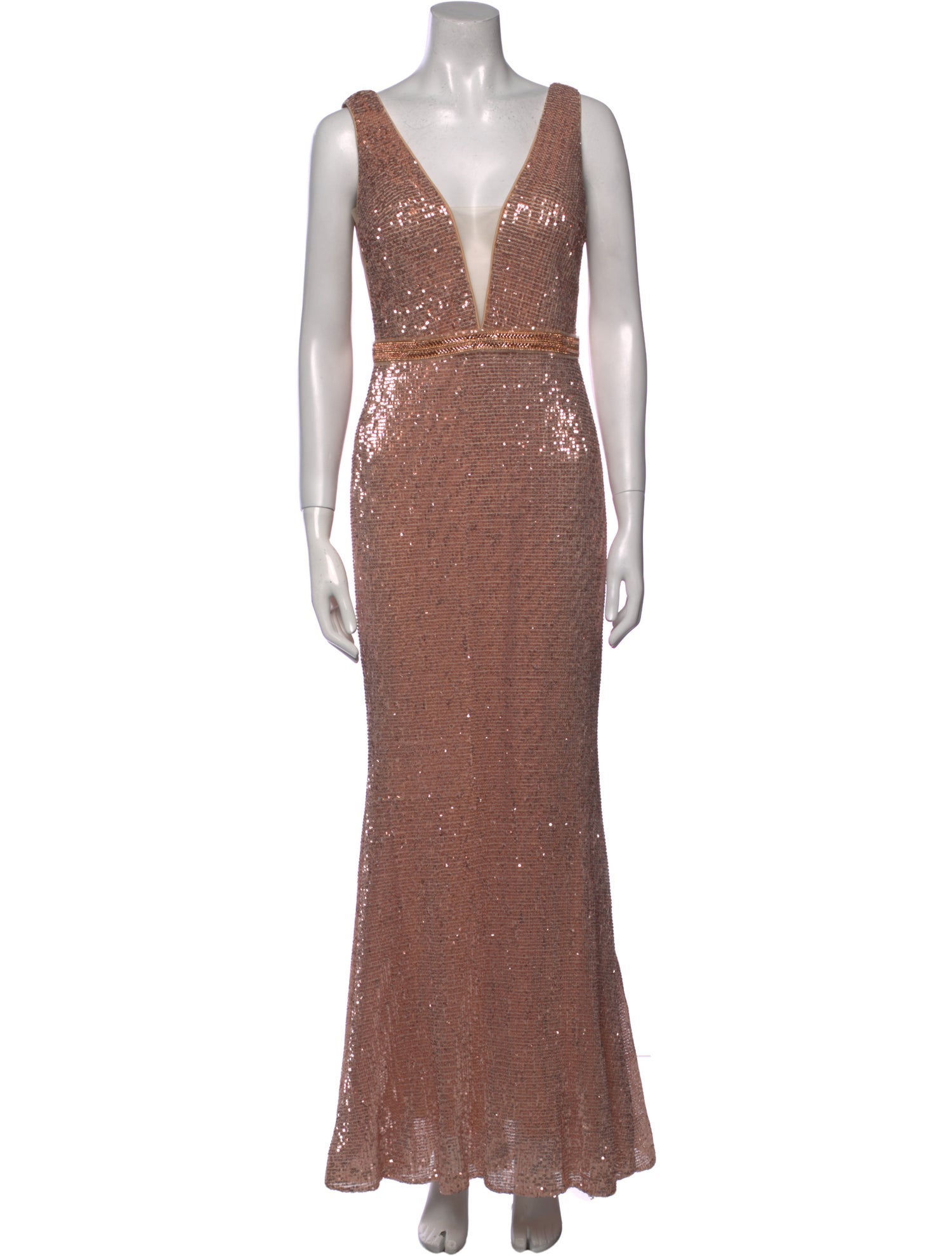 Jovani Plunge Neckline Long Dress