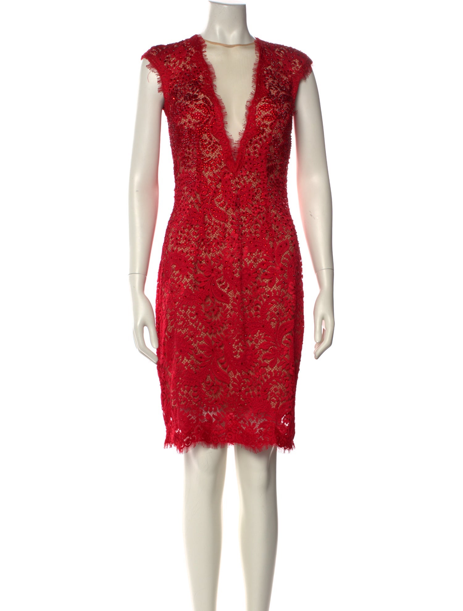 Jovani Lace Pattern Knee-Length Dress