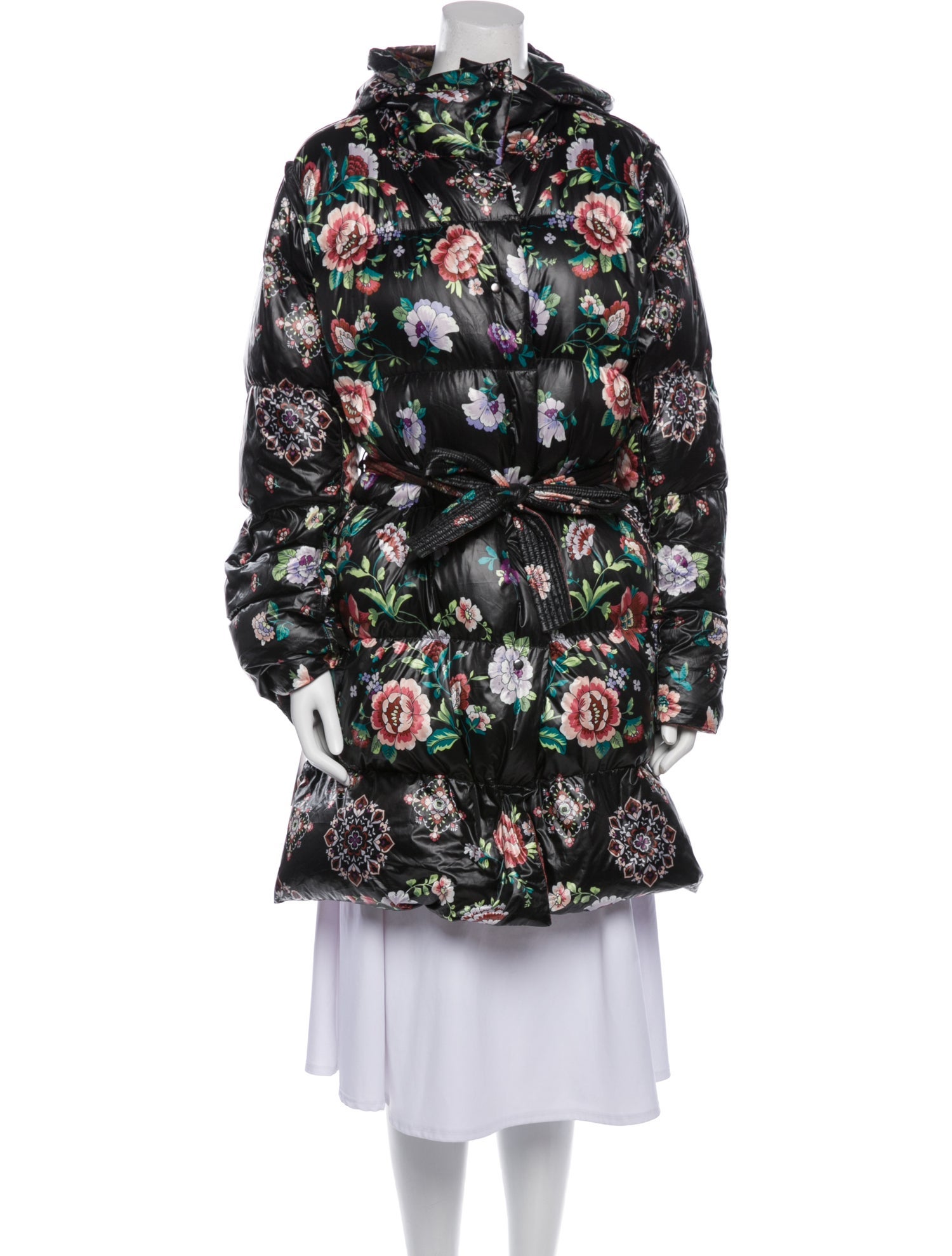 Johnny Was Floral Print Down Coat