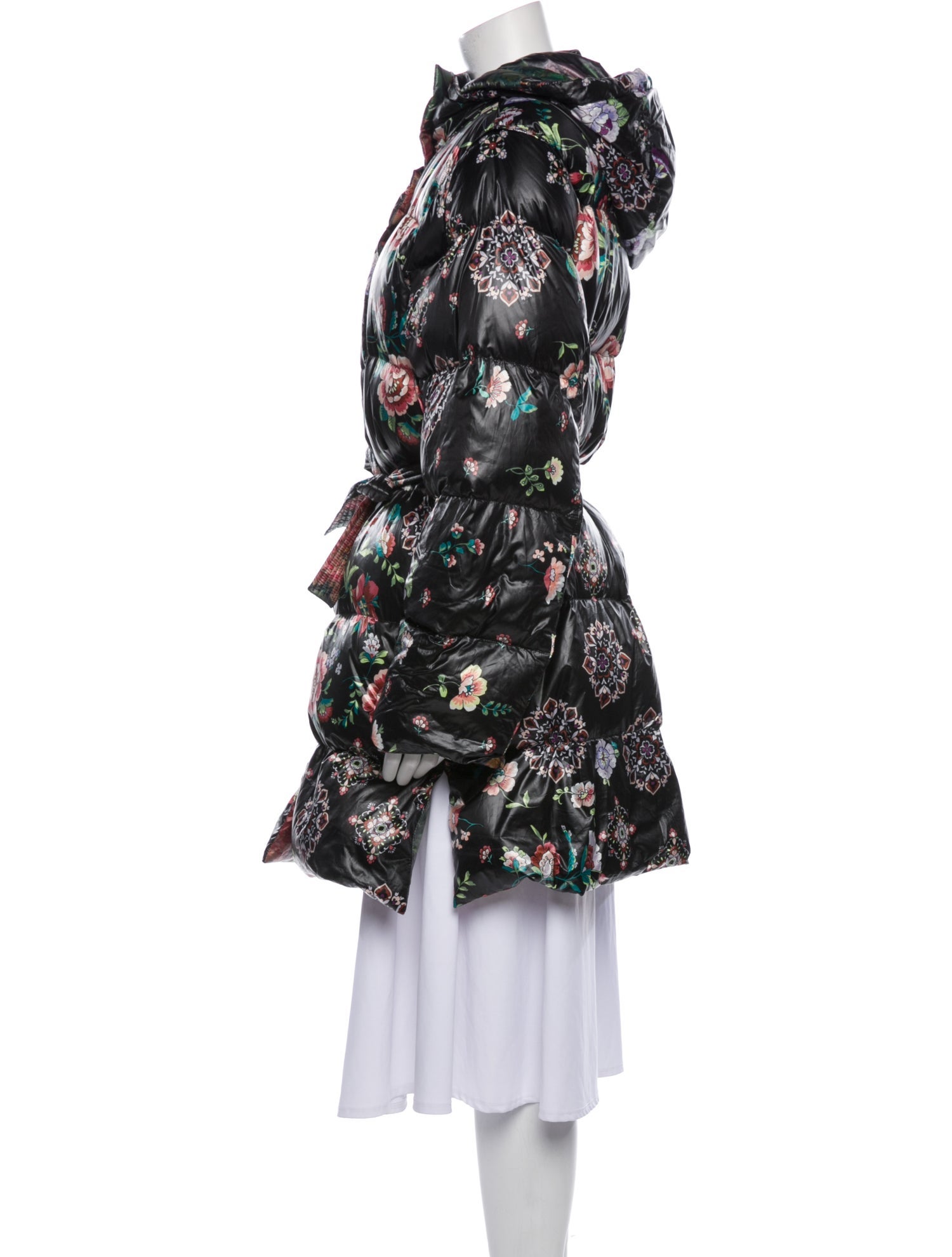 Johnny Was Floral Print Down Coat