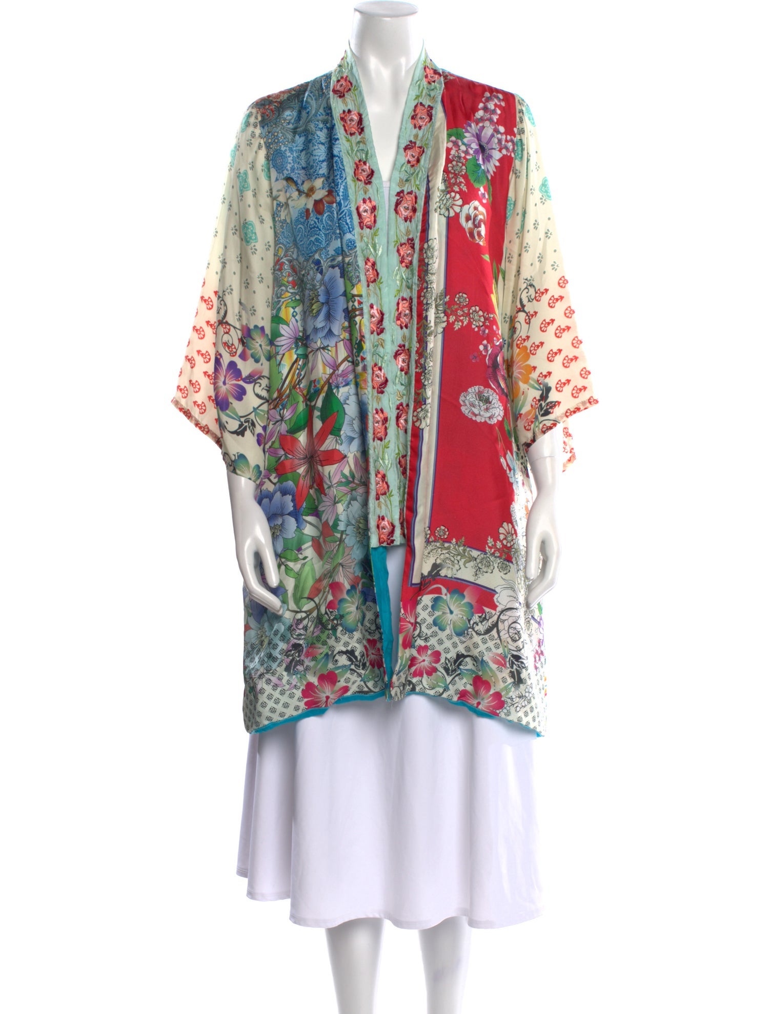 Johnny Was Silk Floral Print Tunic
