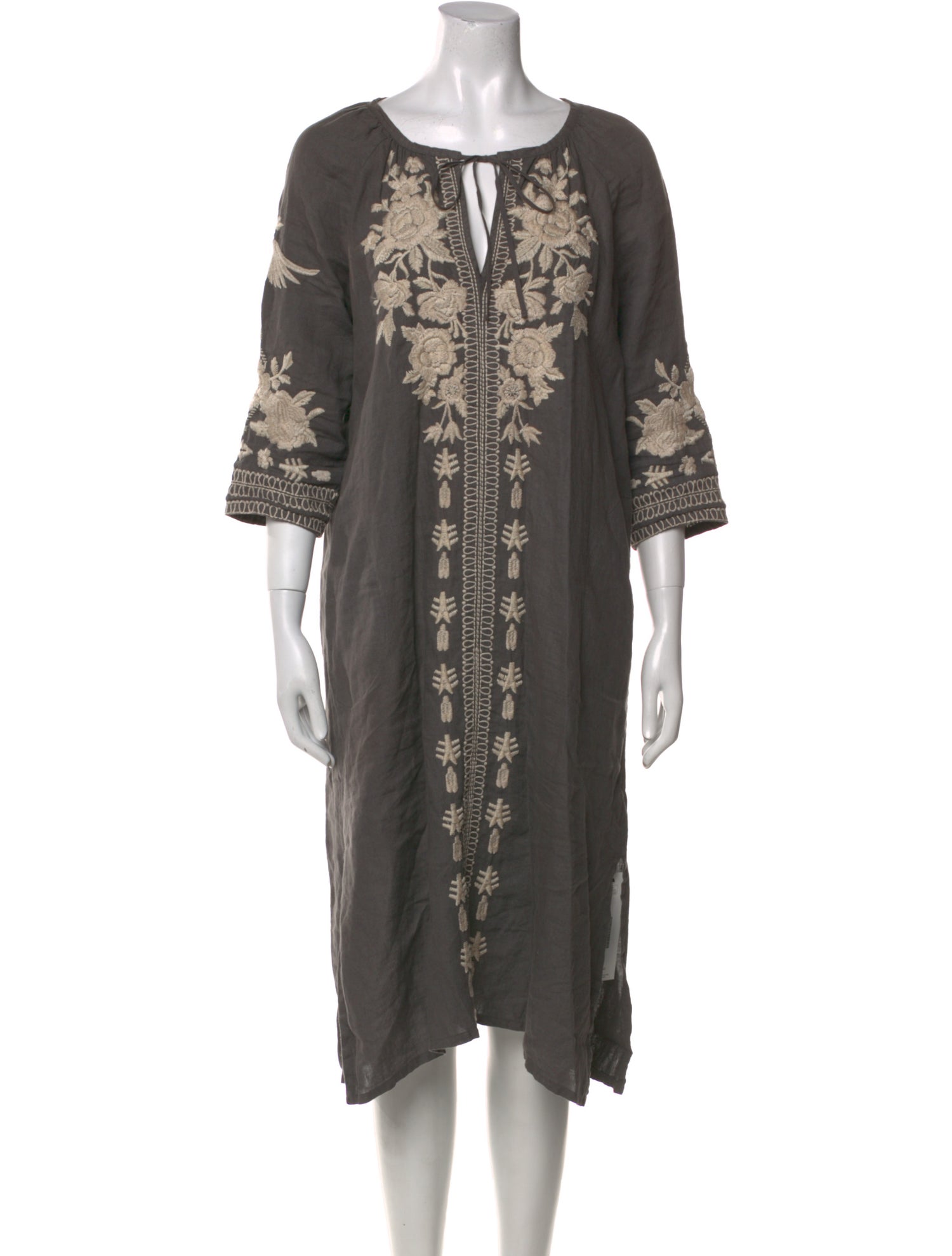 Johnny Was Linen Midi Length Dress