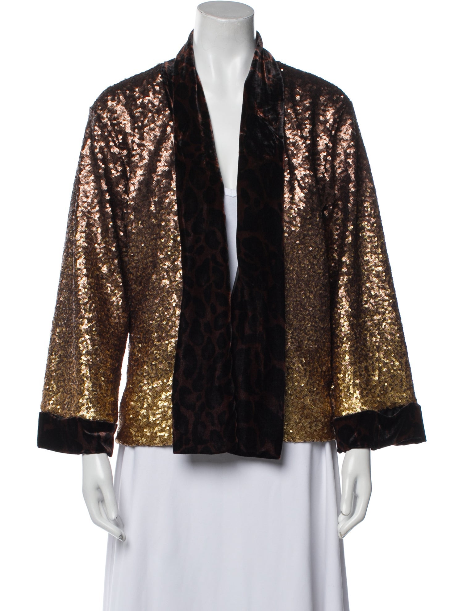 Johnny Was Sequin Animal Print Evening Jacket