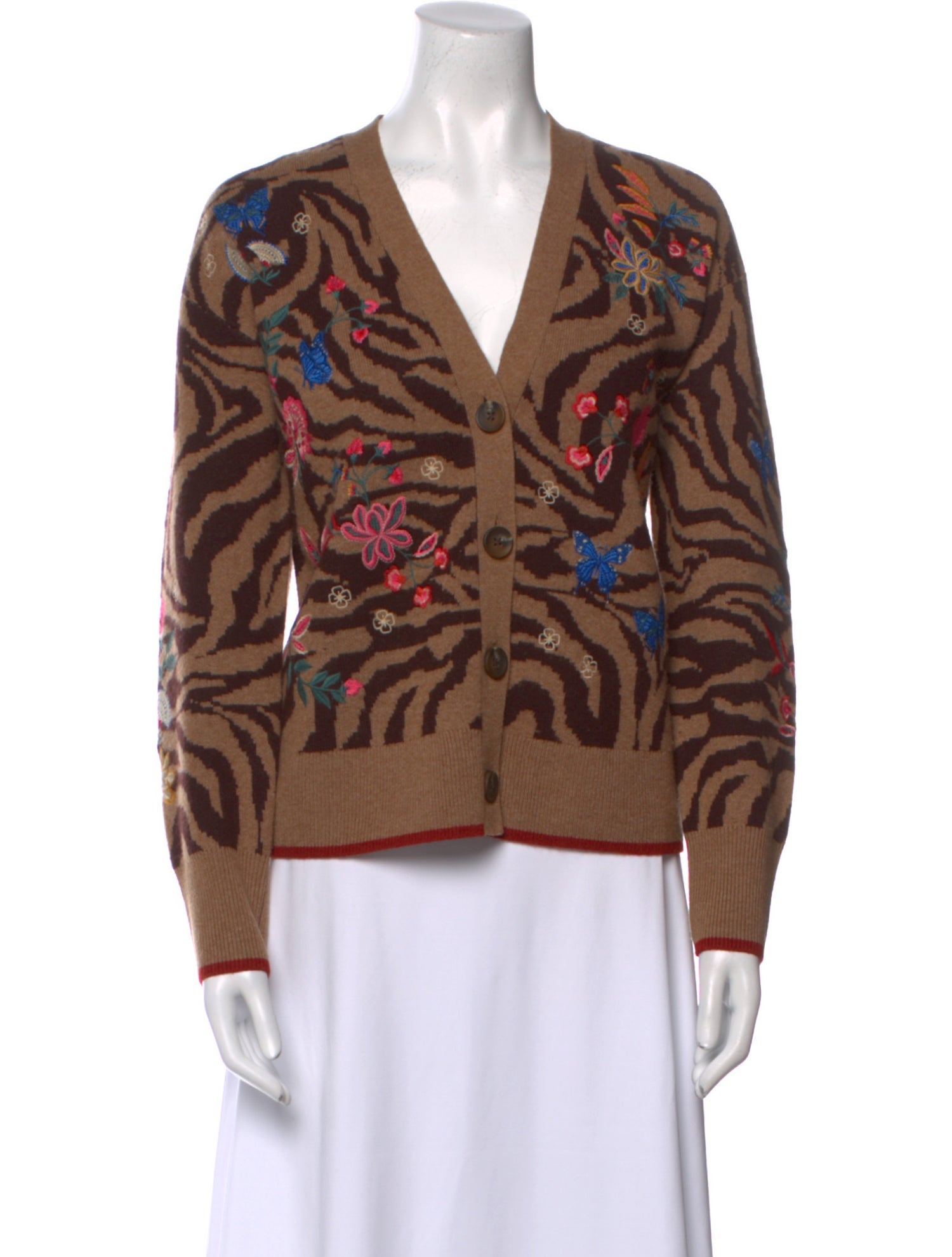 Johnny Was Wool Animal Print Sweater