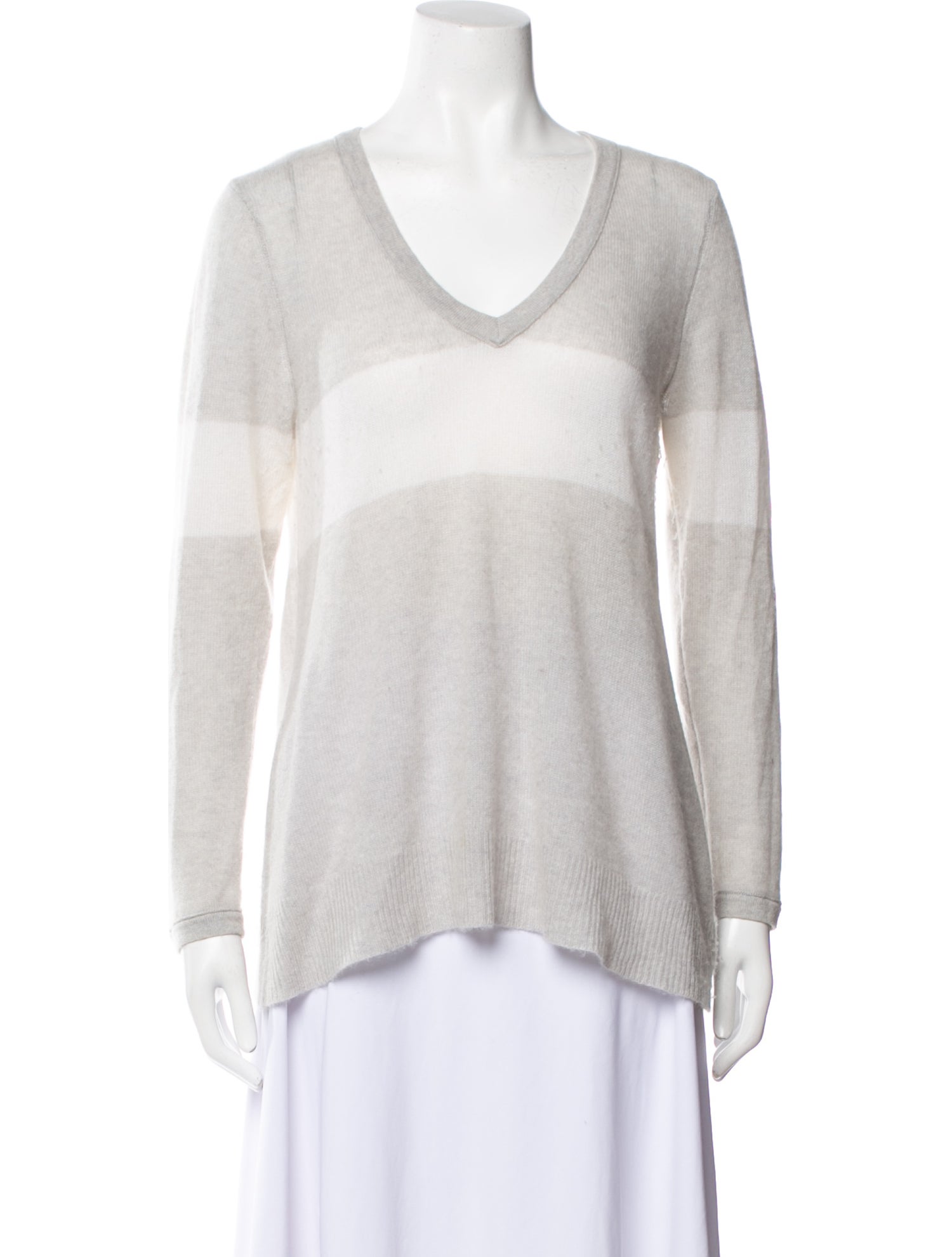 James Perse Cashmere Colorblock Pattern Sweater Grey Knitwear