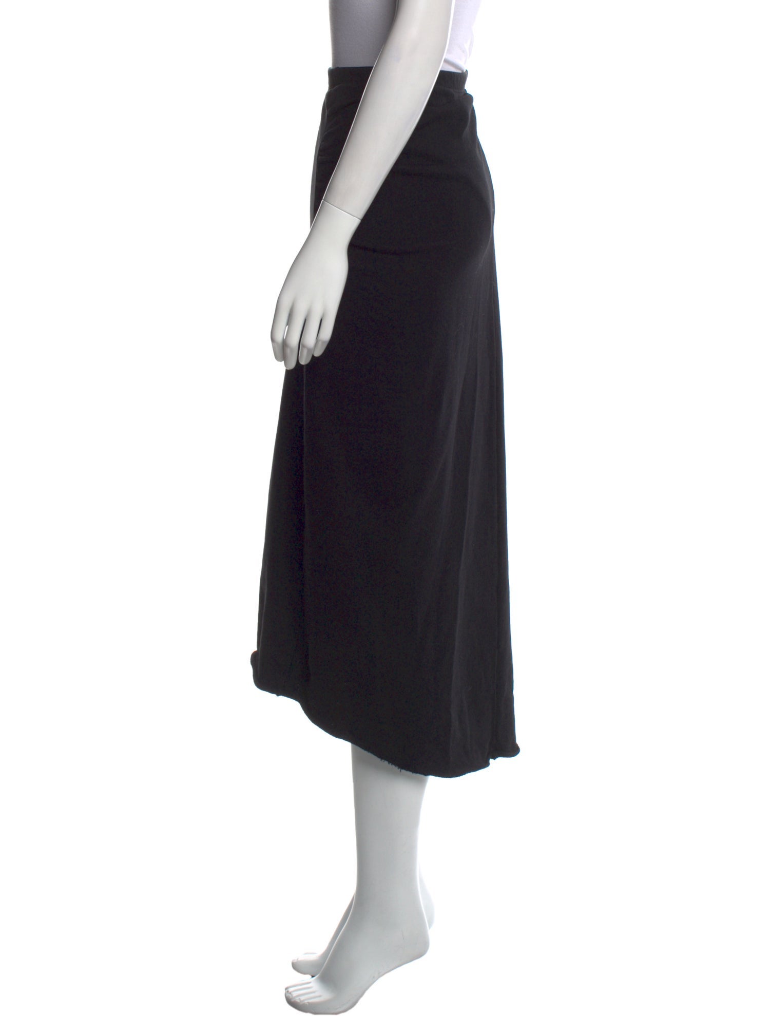 James Perse Raw-Edge Trim Midi Length Skirt