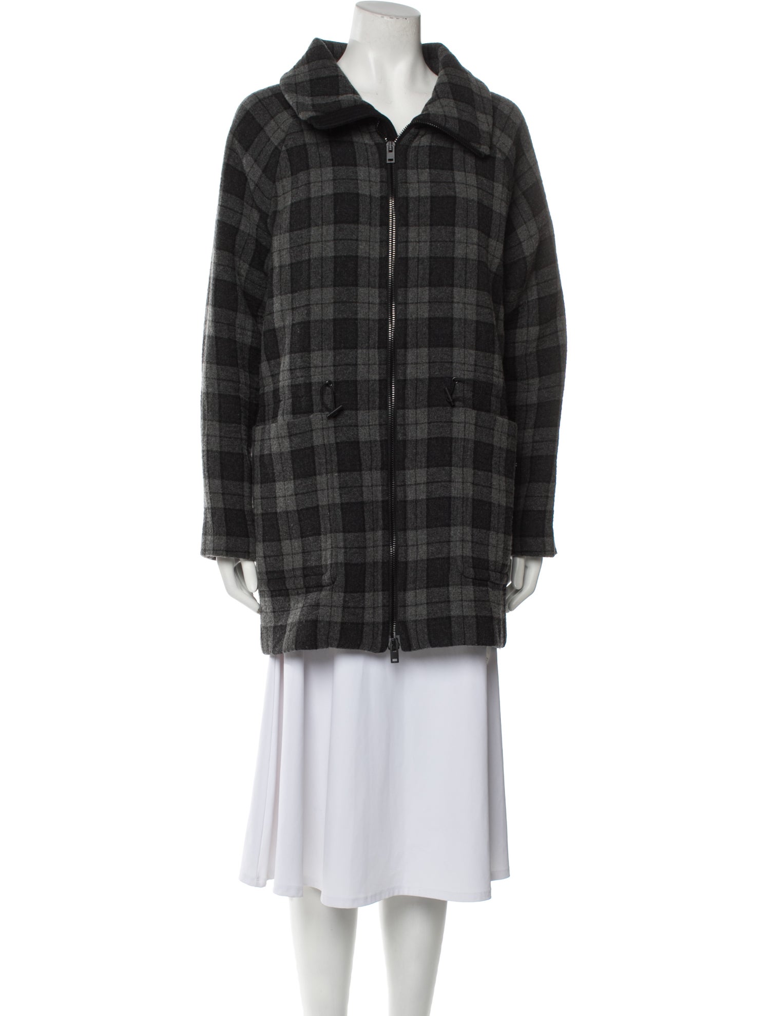 James Perse Plaid Print Coat
