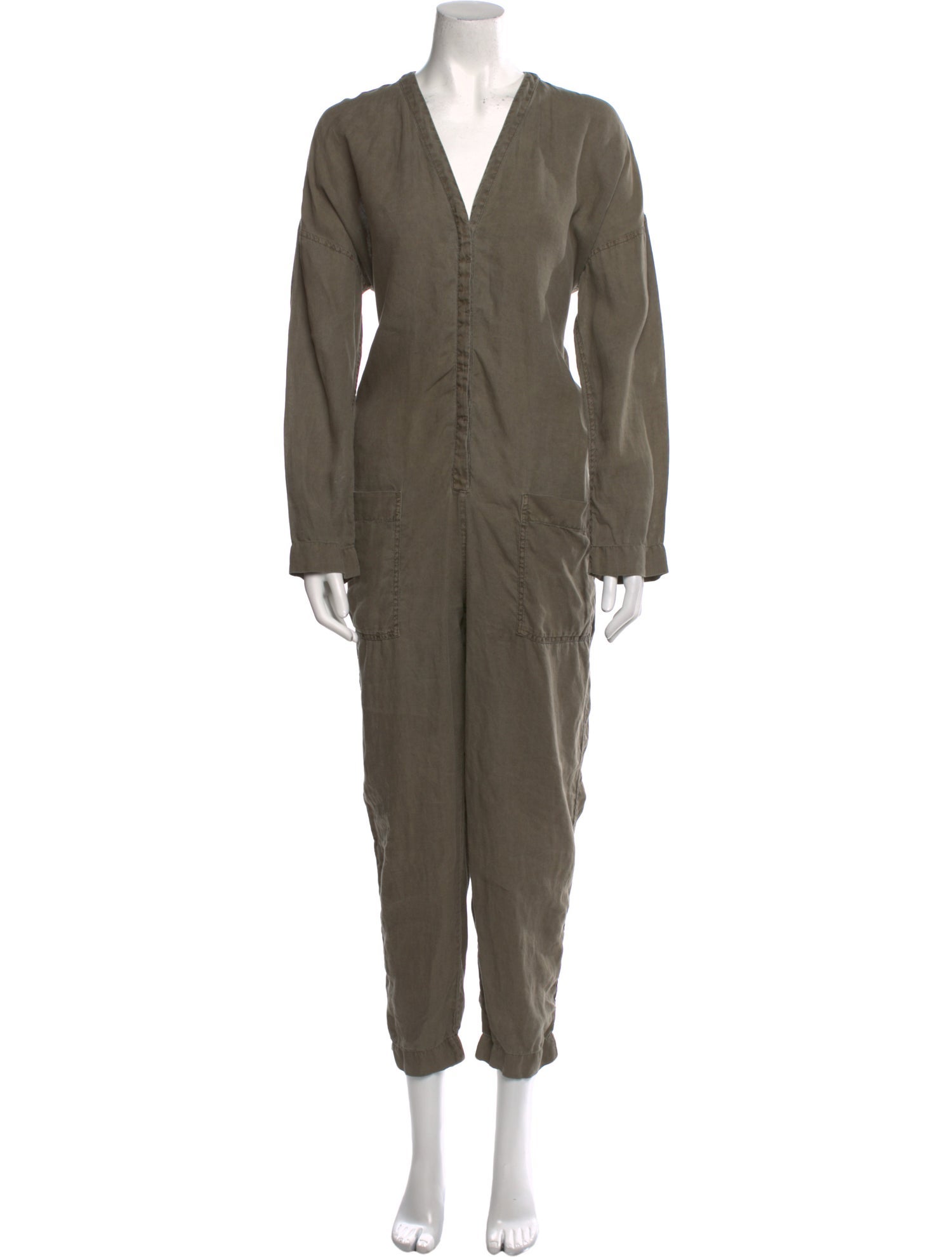 James Perse Linen V-Neck Jumpsuit