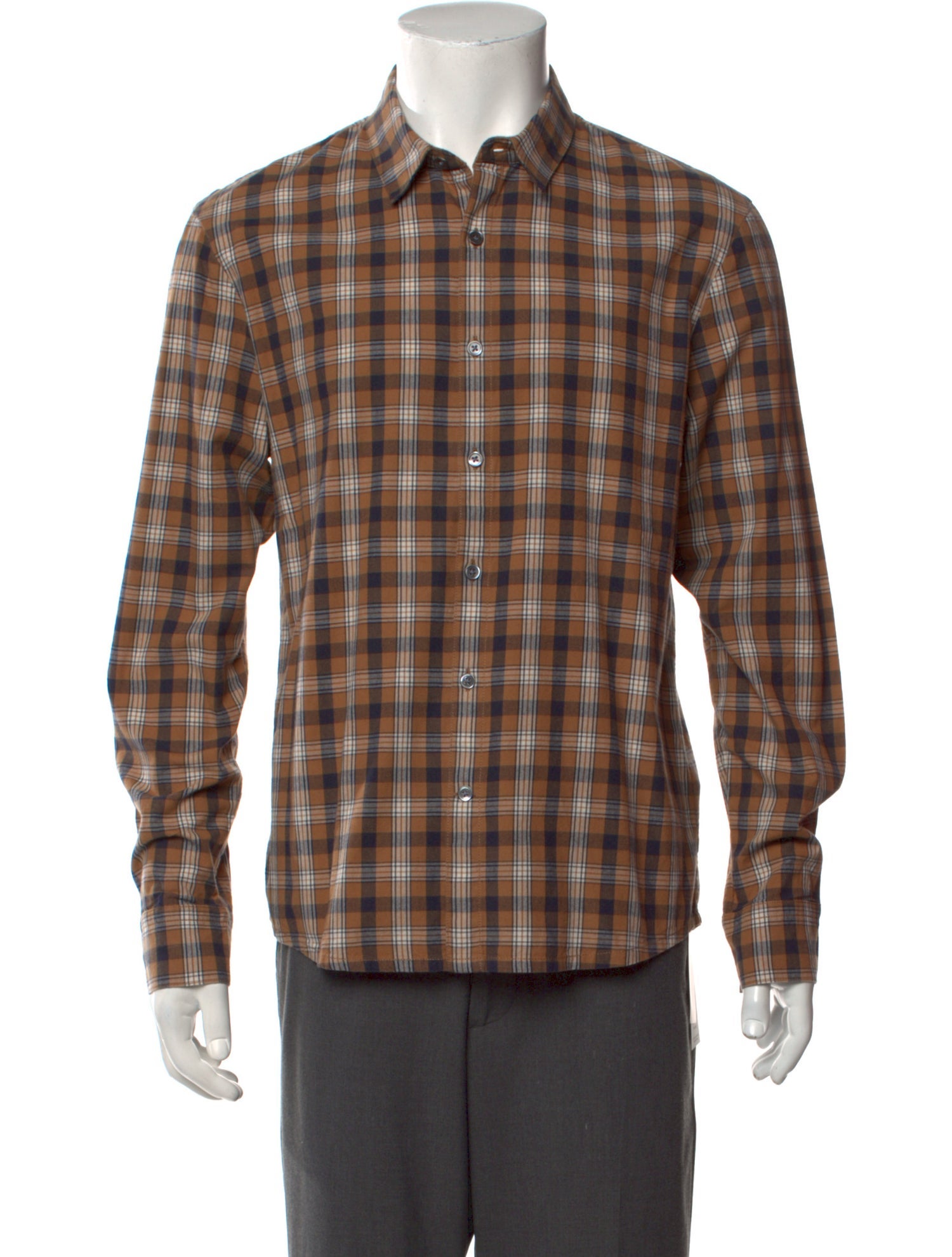 James Perse Plaid Print Long Sleeve Shirt