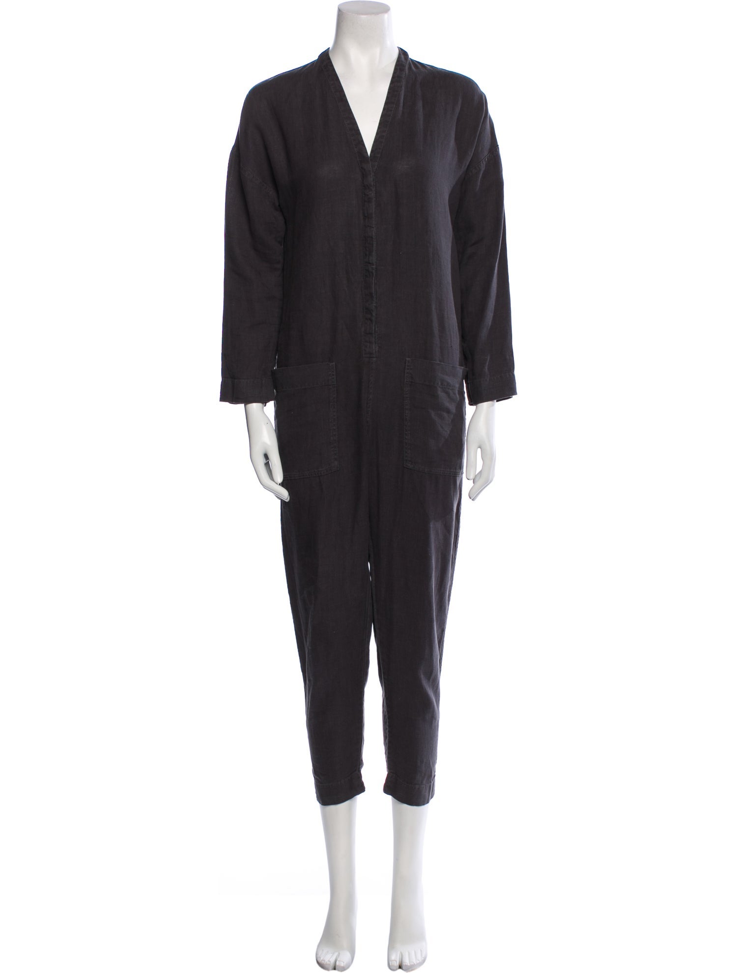 James Perse Linen V-Neck Jumpsuit