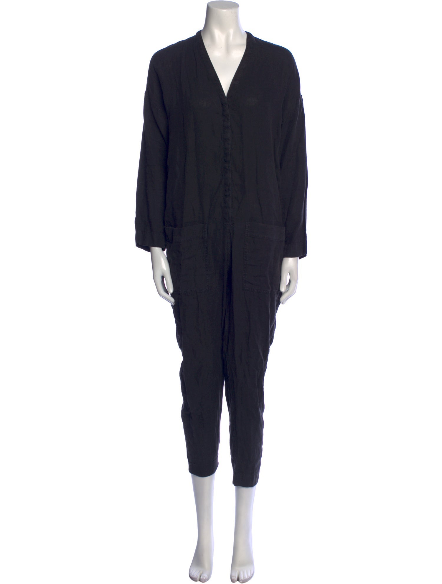 James Perse Linen V-Neck Jumpsuit