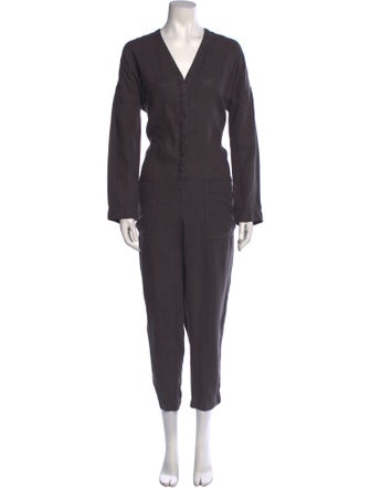 James Perse Linen V-Neck Jumpsuit