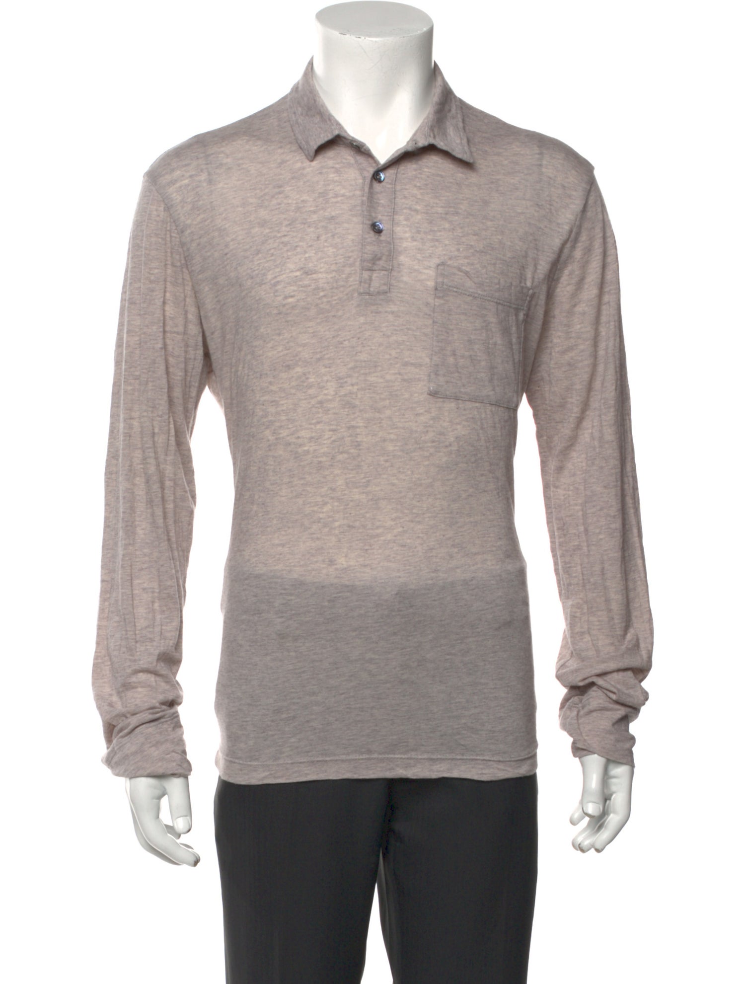 James Perse Crew Neck Long Sleeve Polo Shirt
