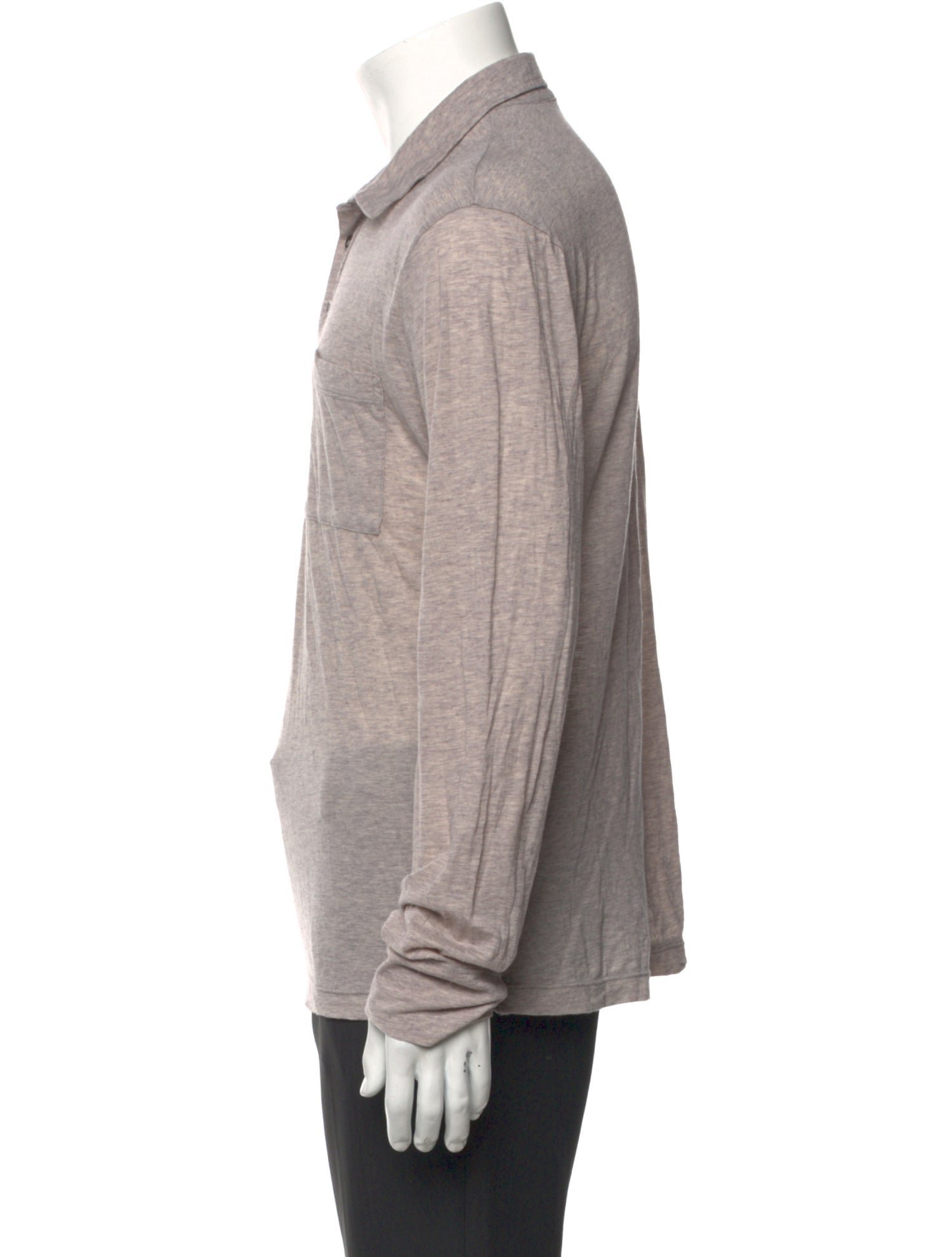 James Perse Crew Neck Long Sleeve Polo Shirt