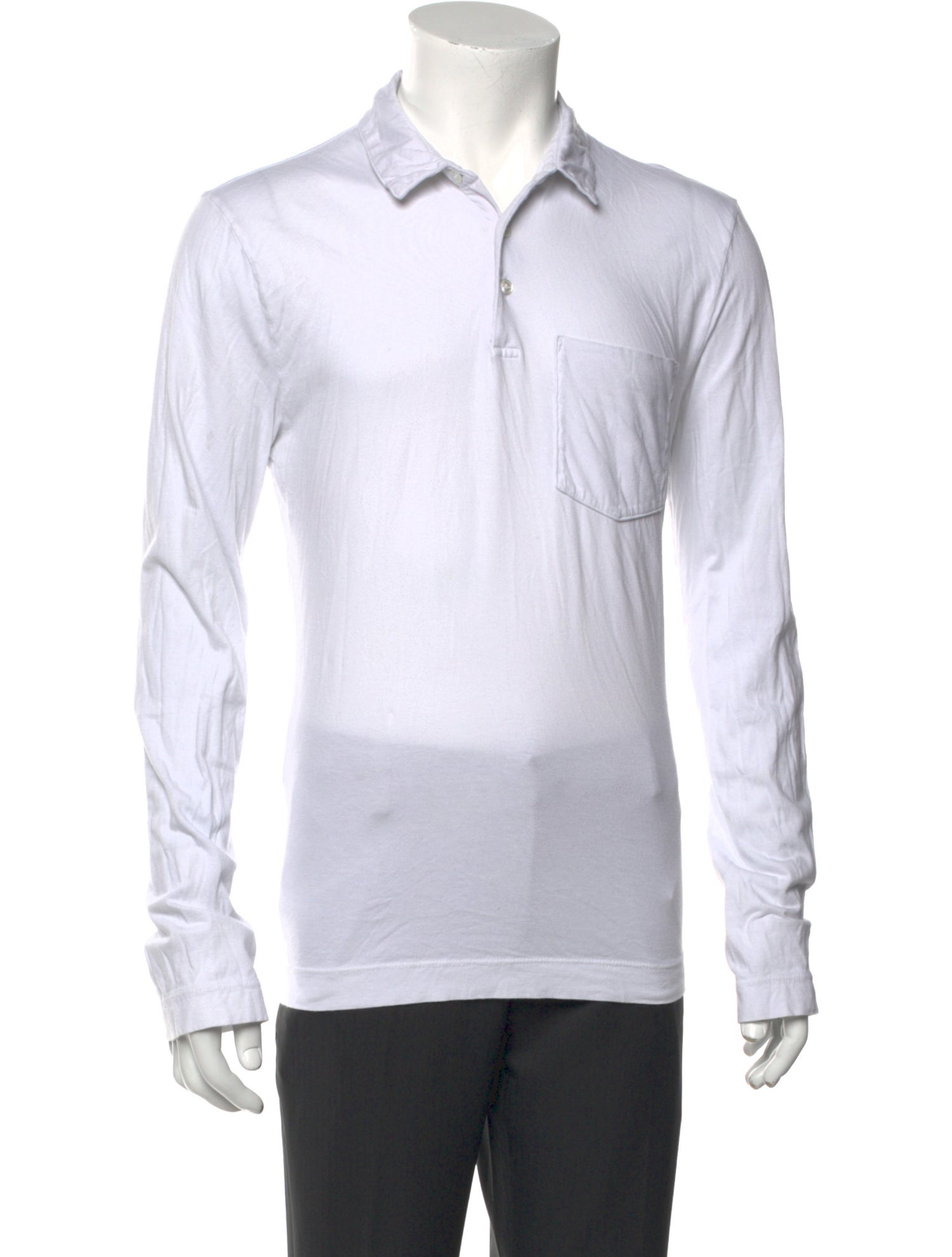 James Perse Crew Neck Long Sleeve Polo Shirt