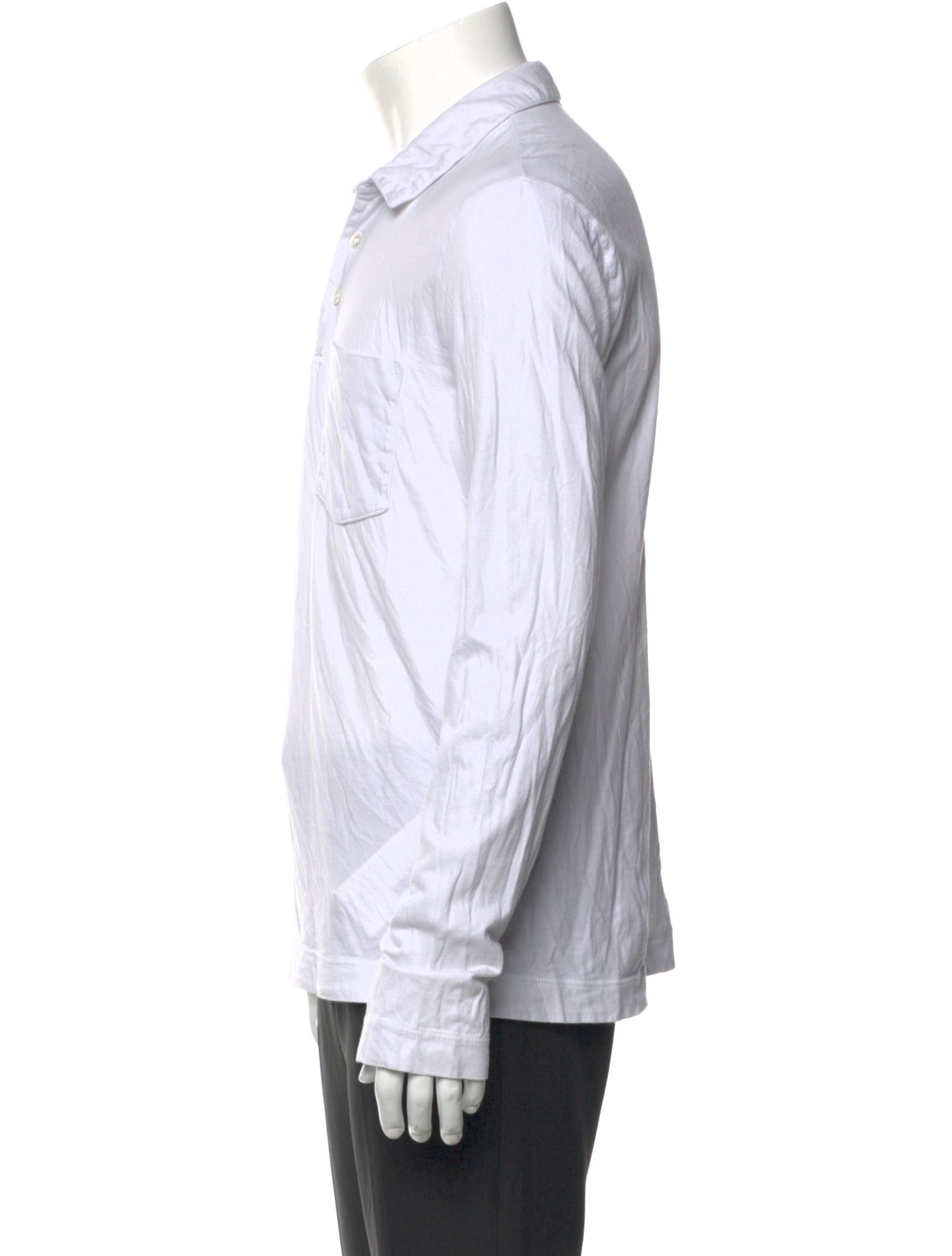 James Perse Crew Neck Long Sleeve Polo Shirt