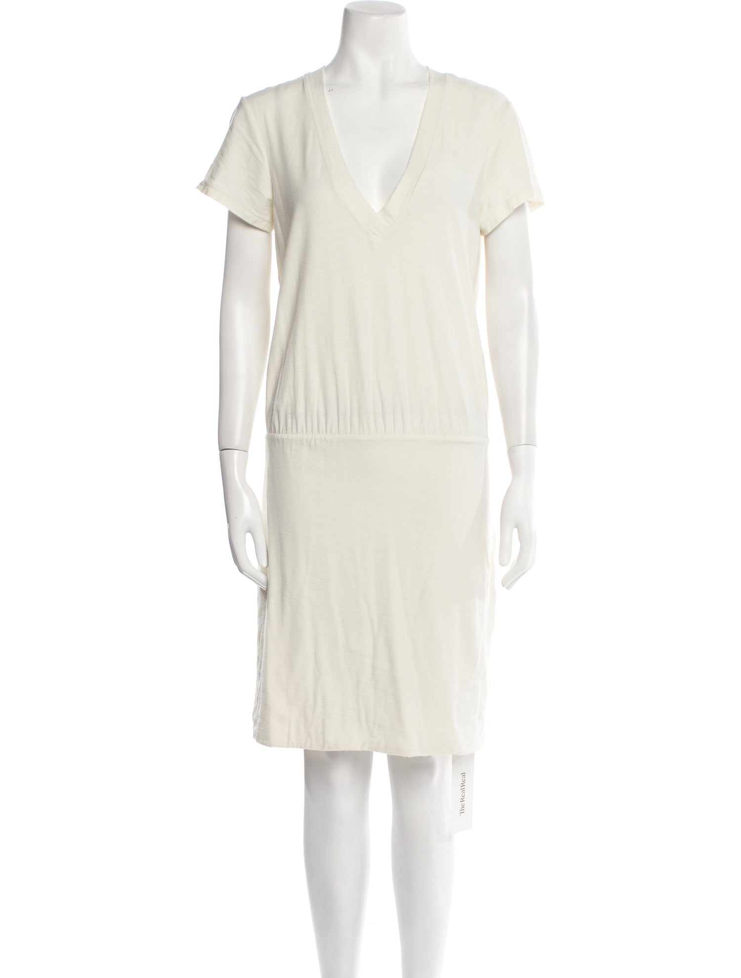 James Perse V-Neck Knee-Length Dress