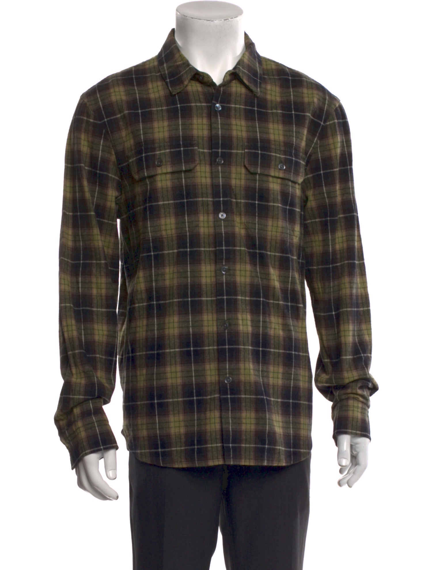James Perse Plaid Print Long Sleeve Shirt