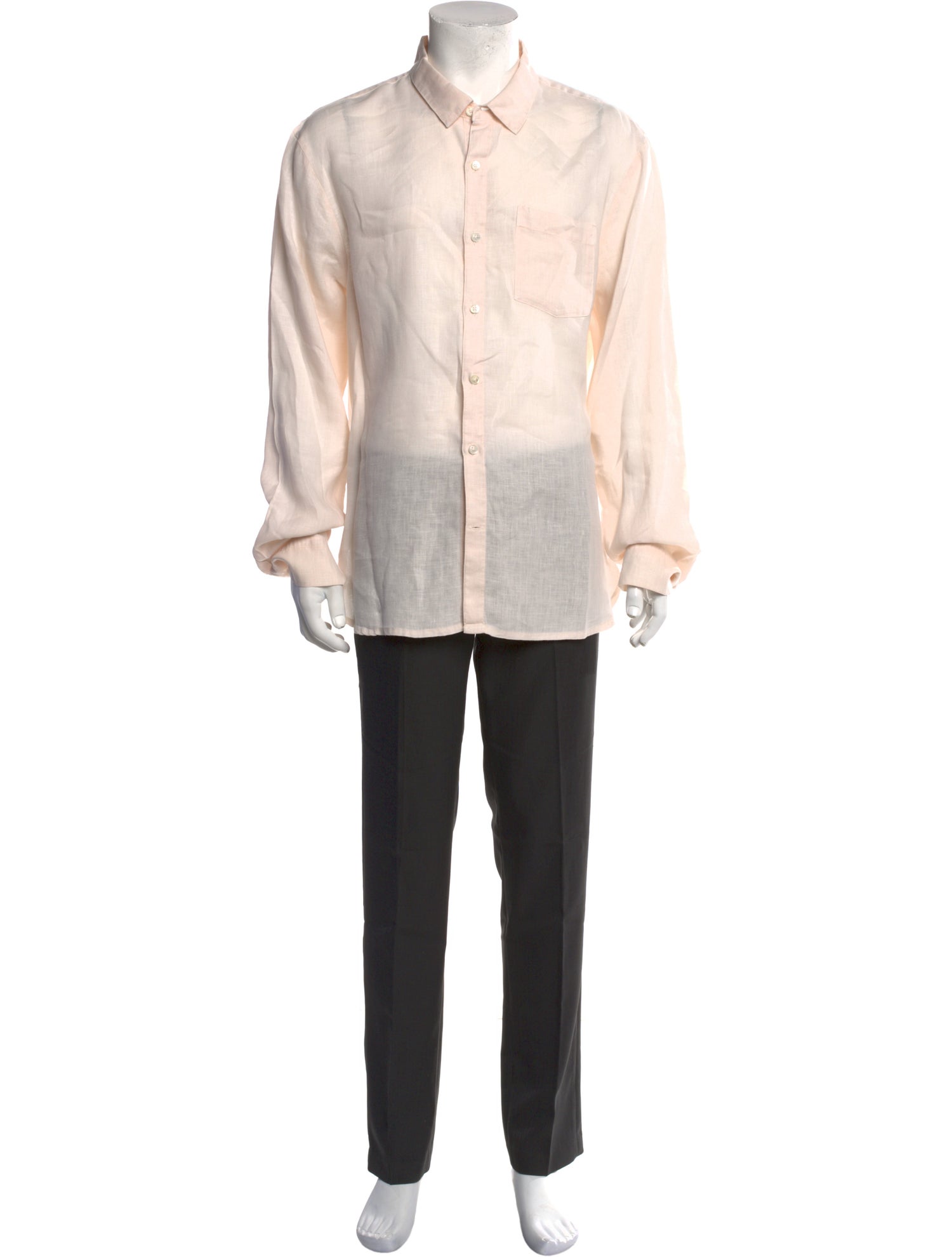 James Perse Linen Long Sleeve Tuxedo Shirt