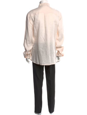 James Perse Linen Long Sleeve Tuxedo Shirt
