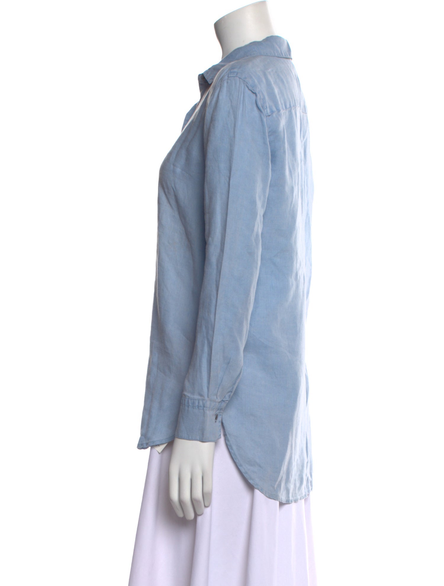 James Perse Linen Long Sleeve Button-Up Top
