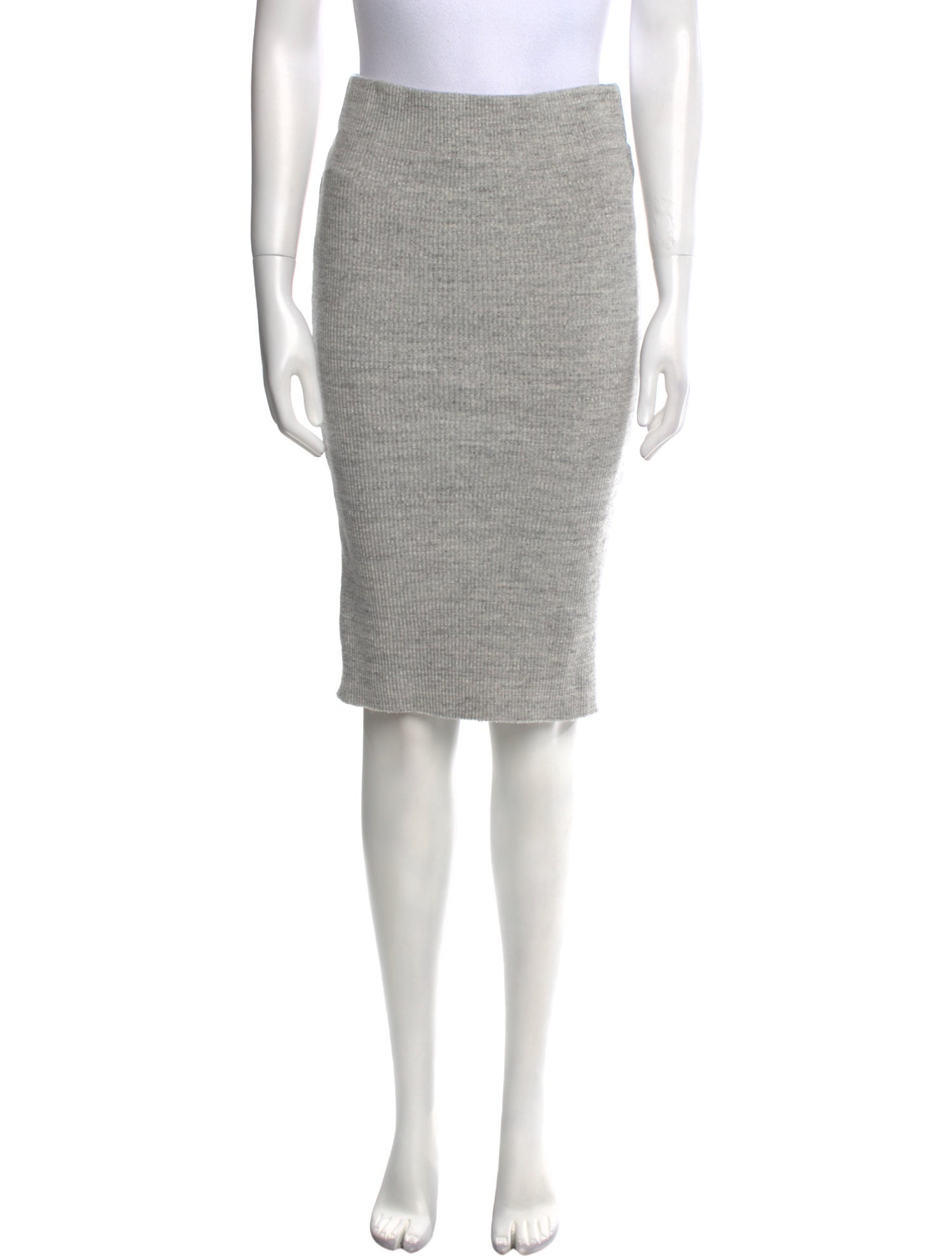 James Perse Raw-Edge Trim Knee-Length Skirt