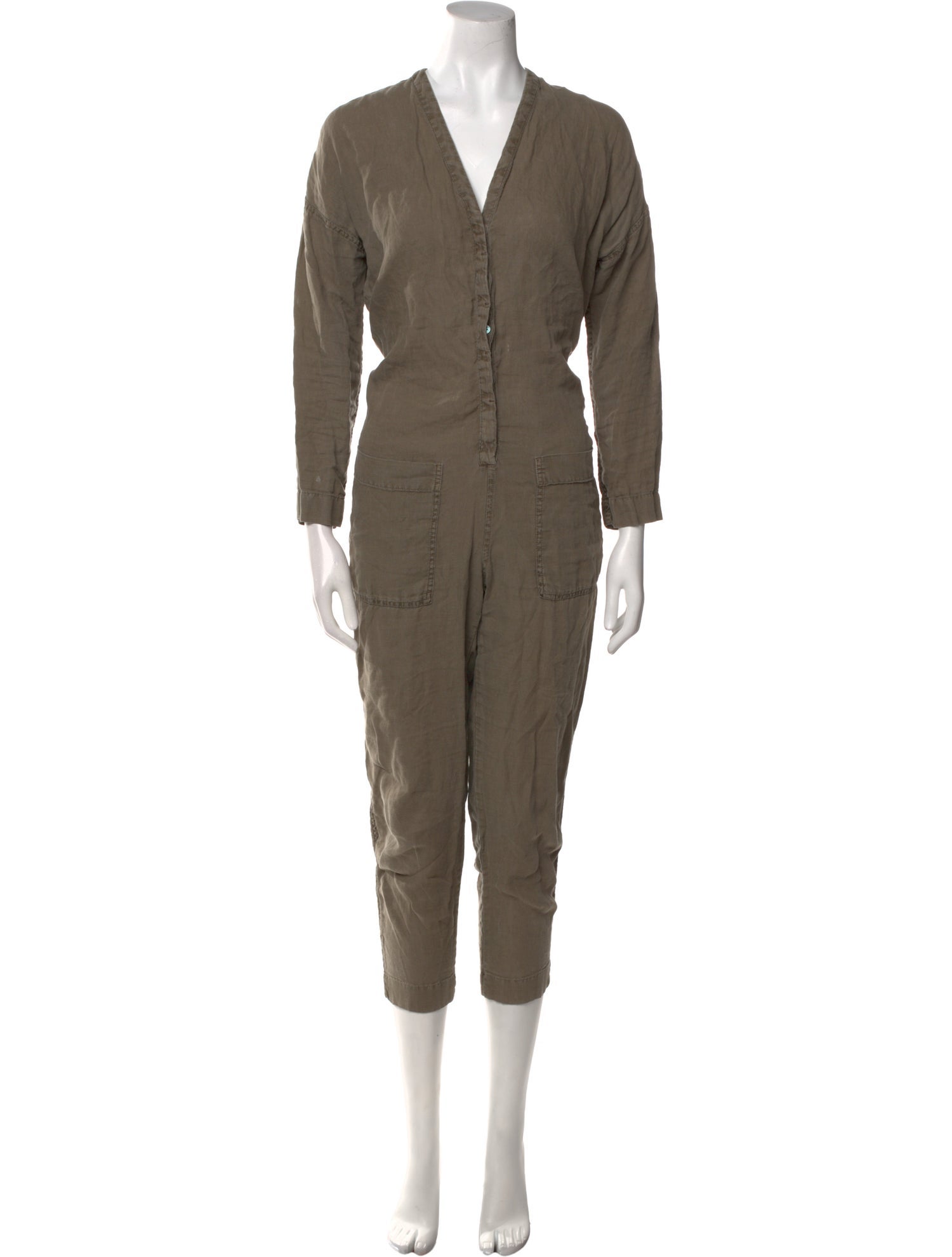 James Perse Linen V-Neck Jumpsuit