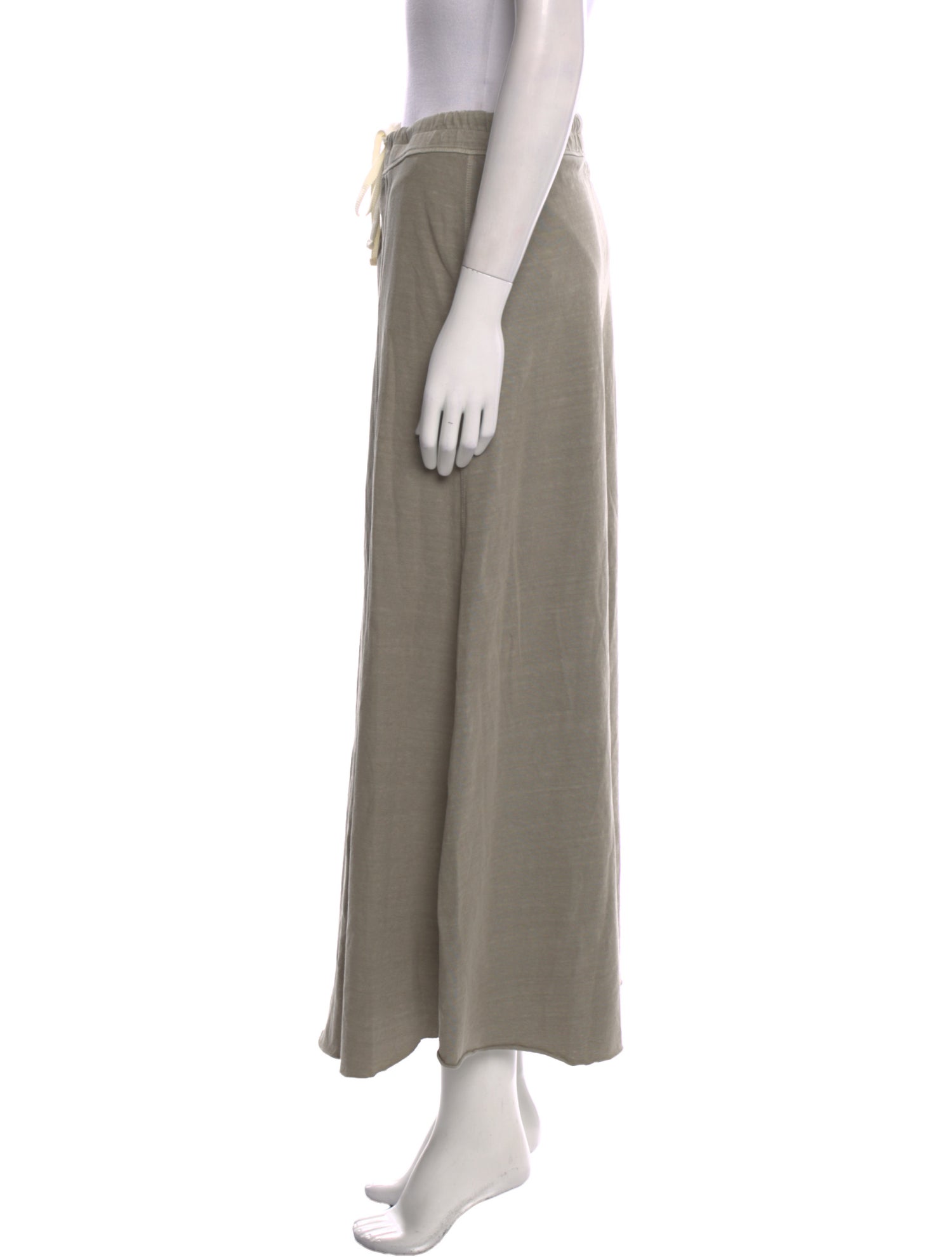 James Perse Raw-Edge Trim Midi Length Skirt