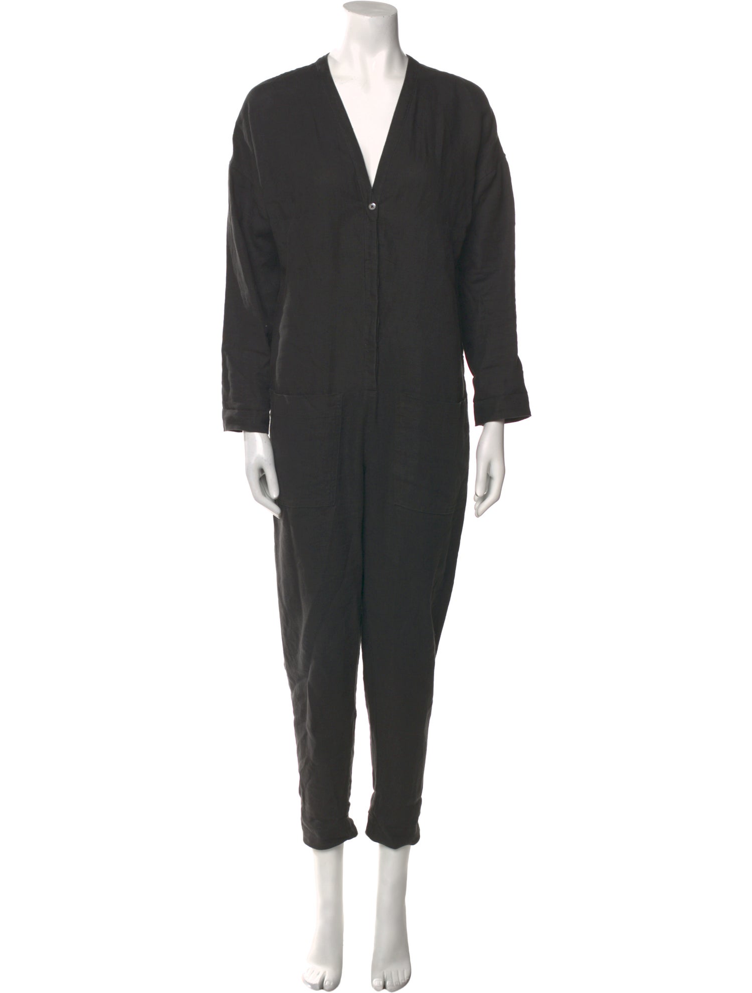 James Perse Linen V-Neck Jumpsuit