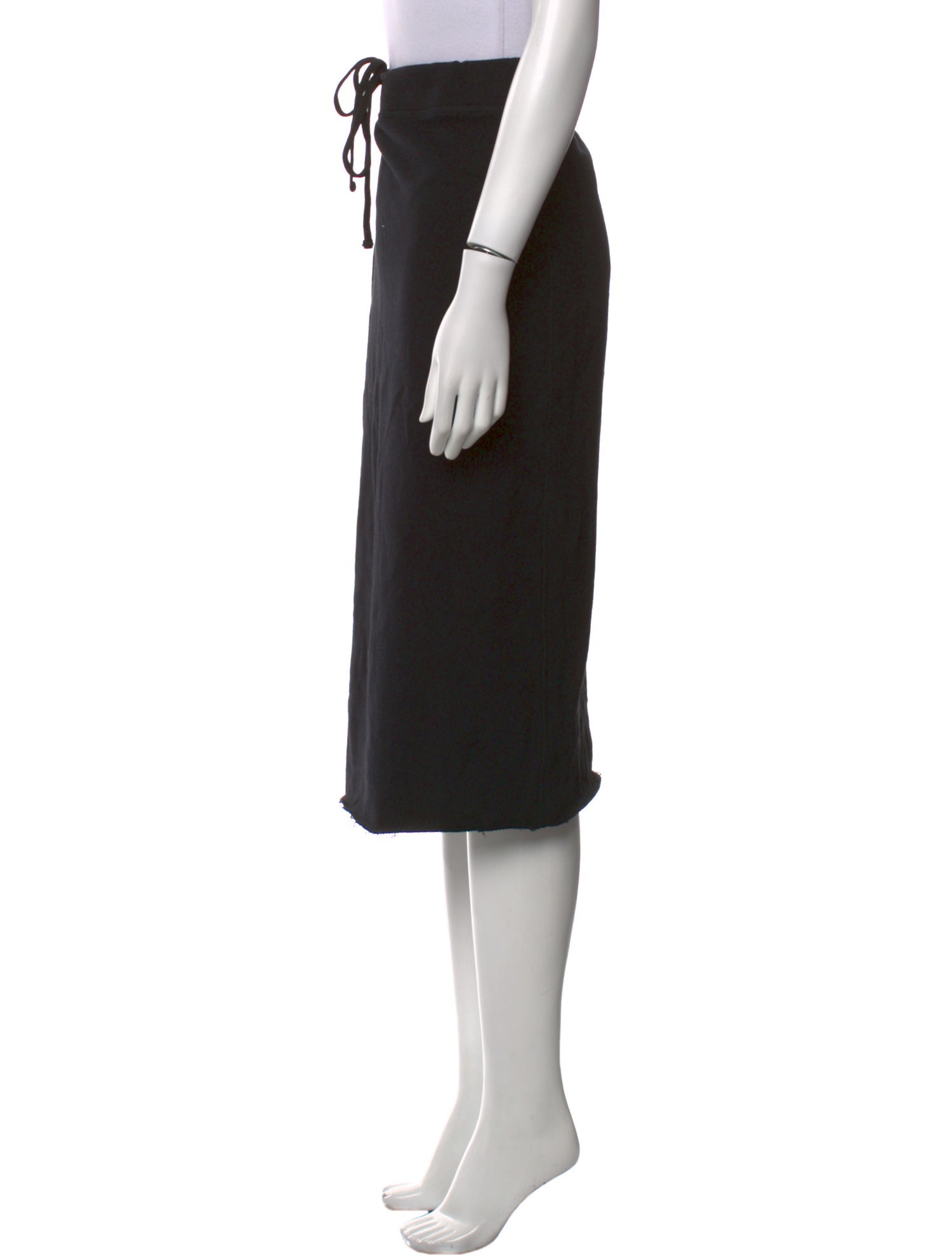 James Perse Raw-Edge Trim Knee-Length Skirt