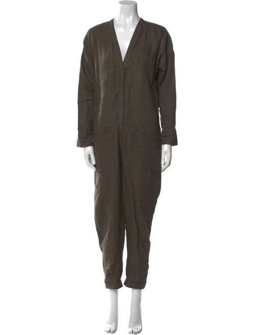 James Perse Linen V-Neck Jumpsuit