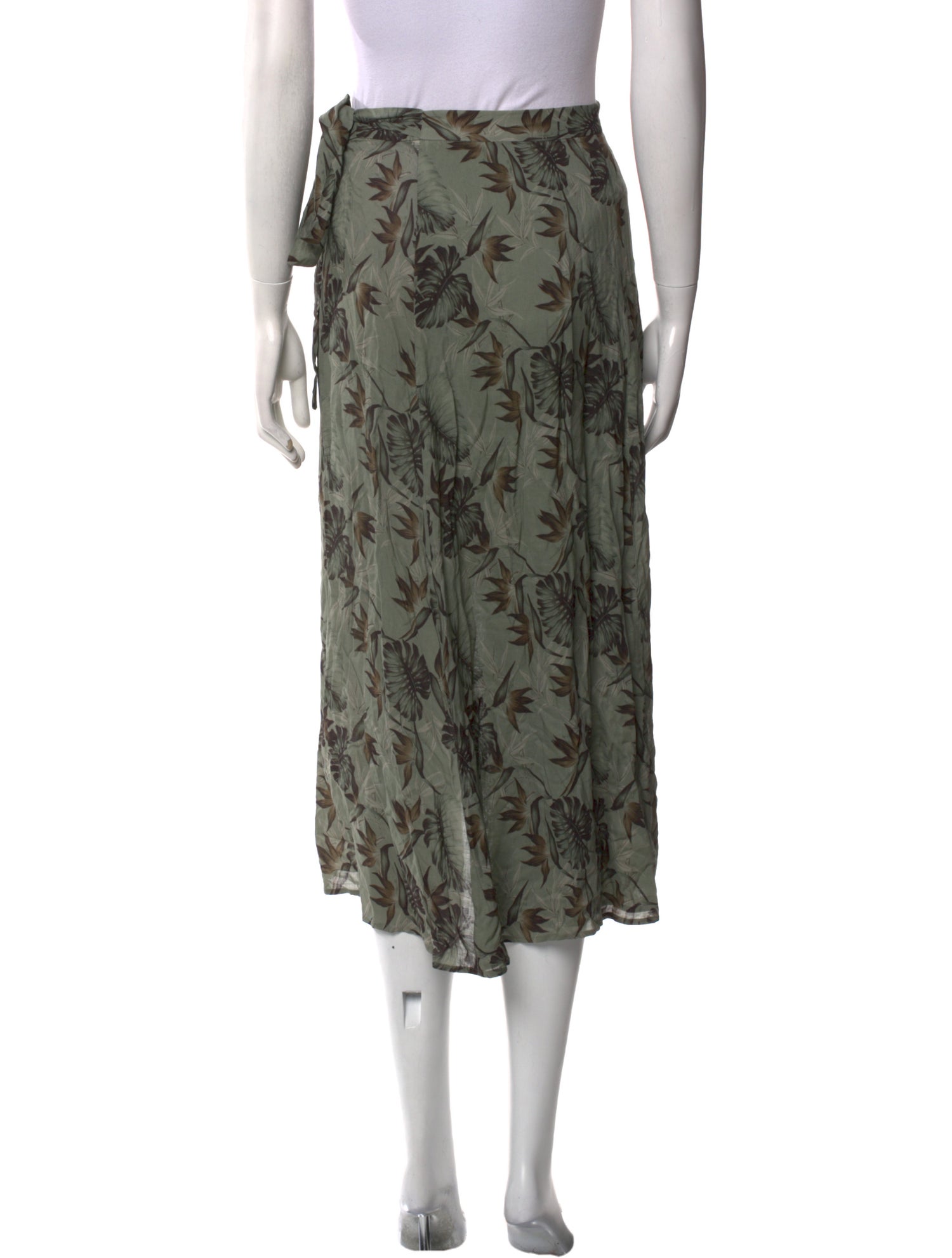 James Perse Silk Midi Length Skirt